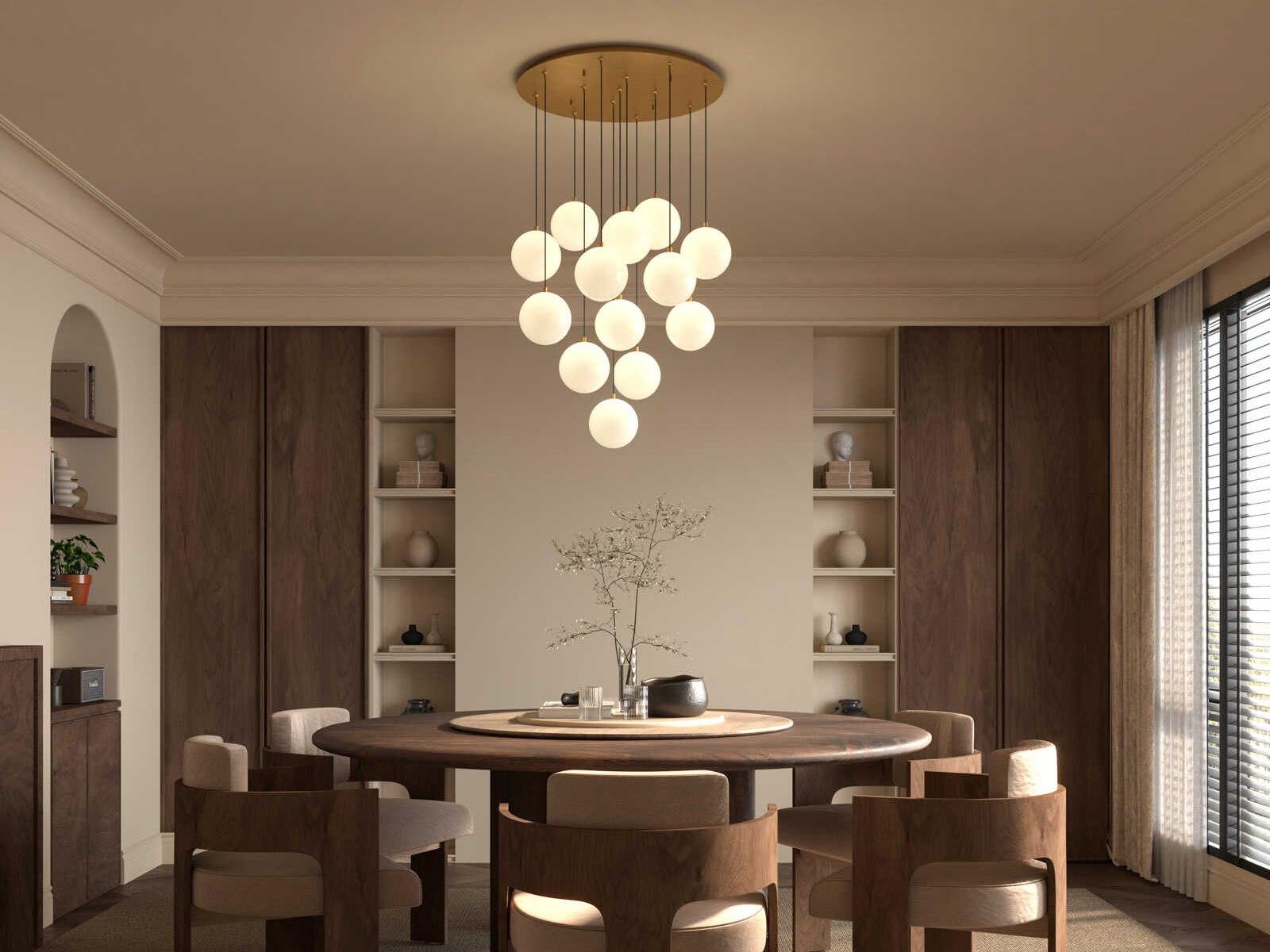 Kuzco Lighting Bolla 13-Light Brushed Gold Globe Pendant