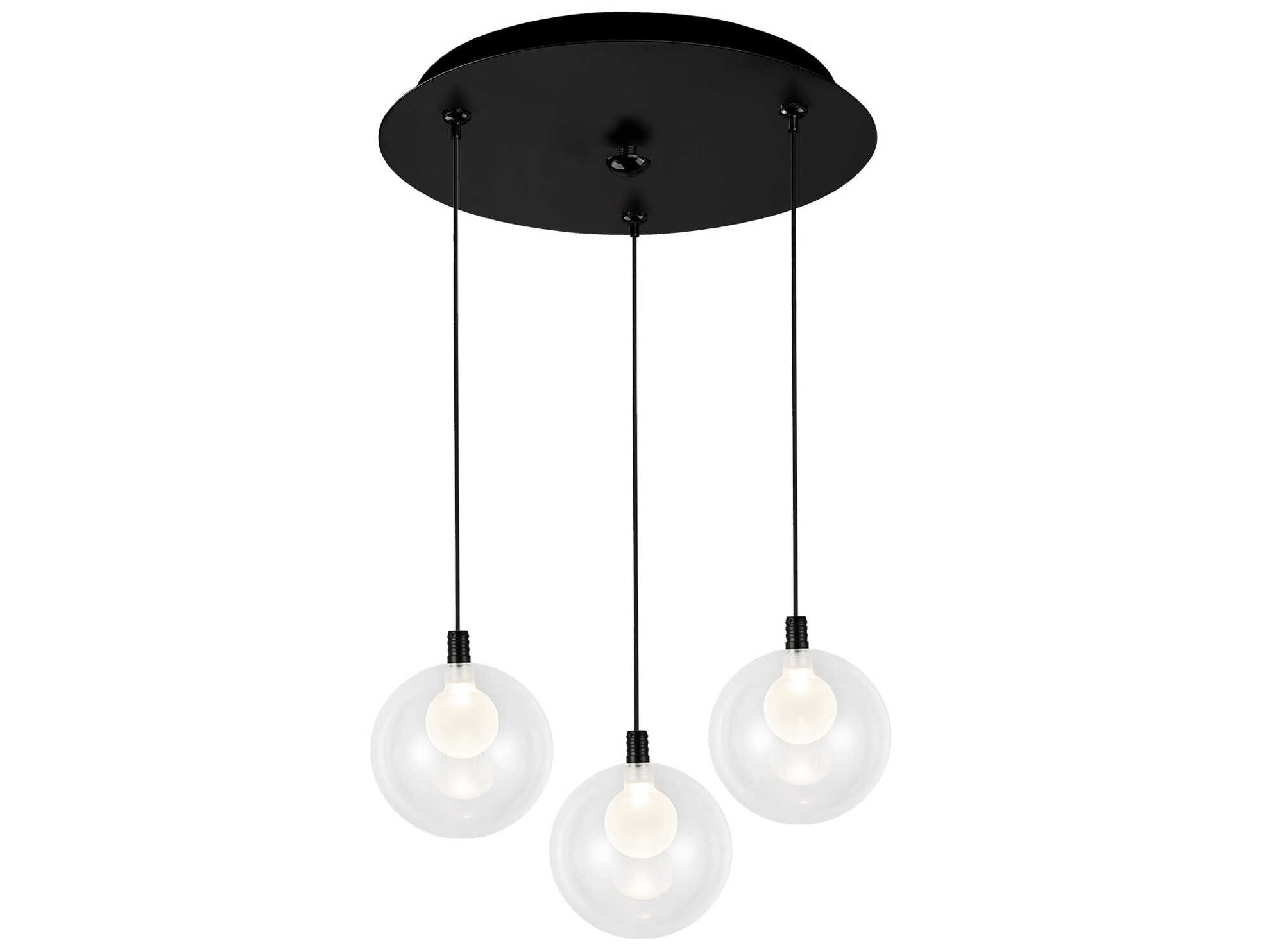 Kuzco Lighting Bolla 3-Light Black Globe Mini Pendant