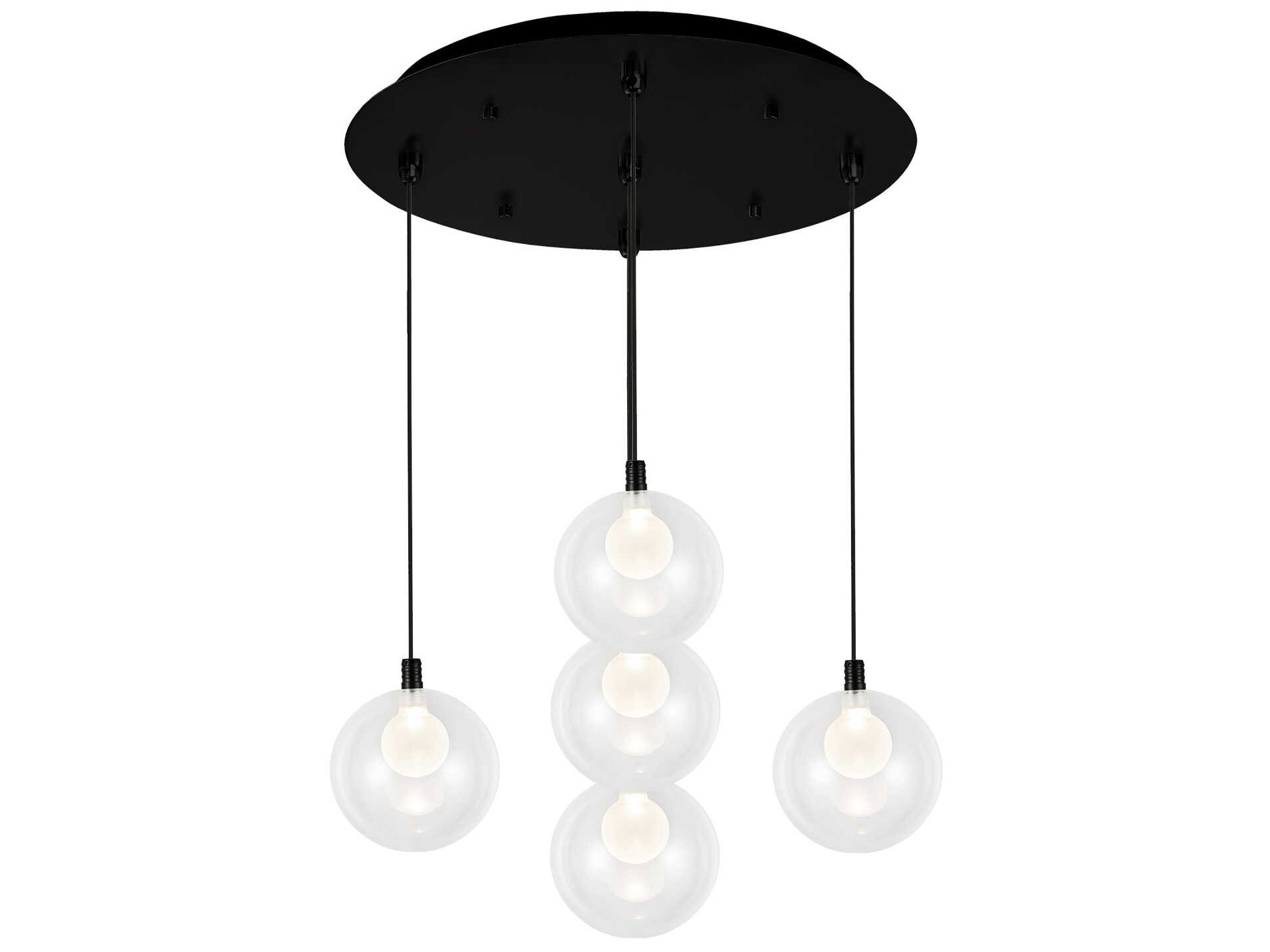 Kuzco Lighting Bolla 5-Light Black Globe Pendant