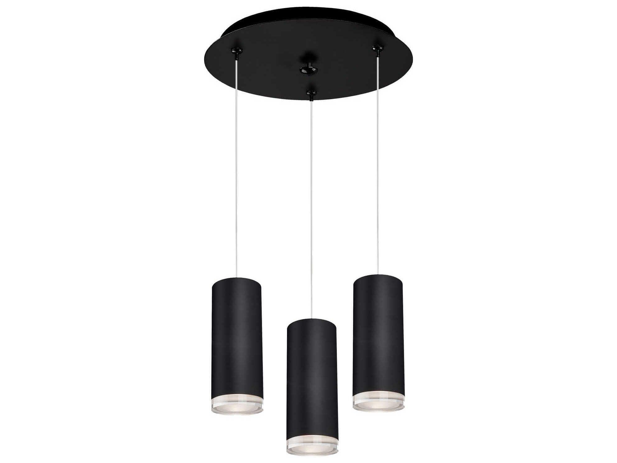 Kuzco Lighting Cameo 3-Light Black Cylinder Mini Pendant