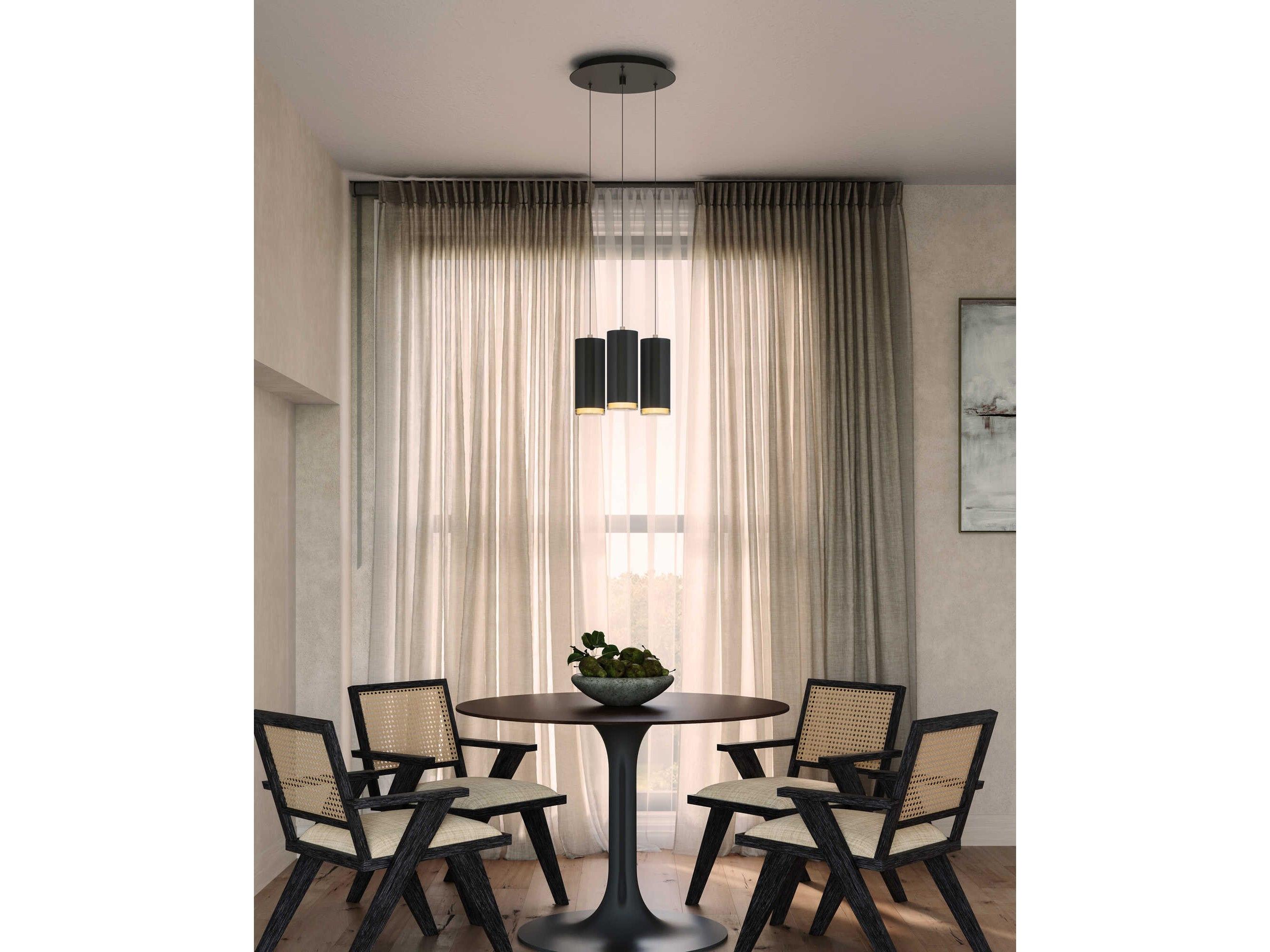 Kuzco Lighting Cameo 3-Light Black Cylinder Mini Pendant