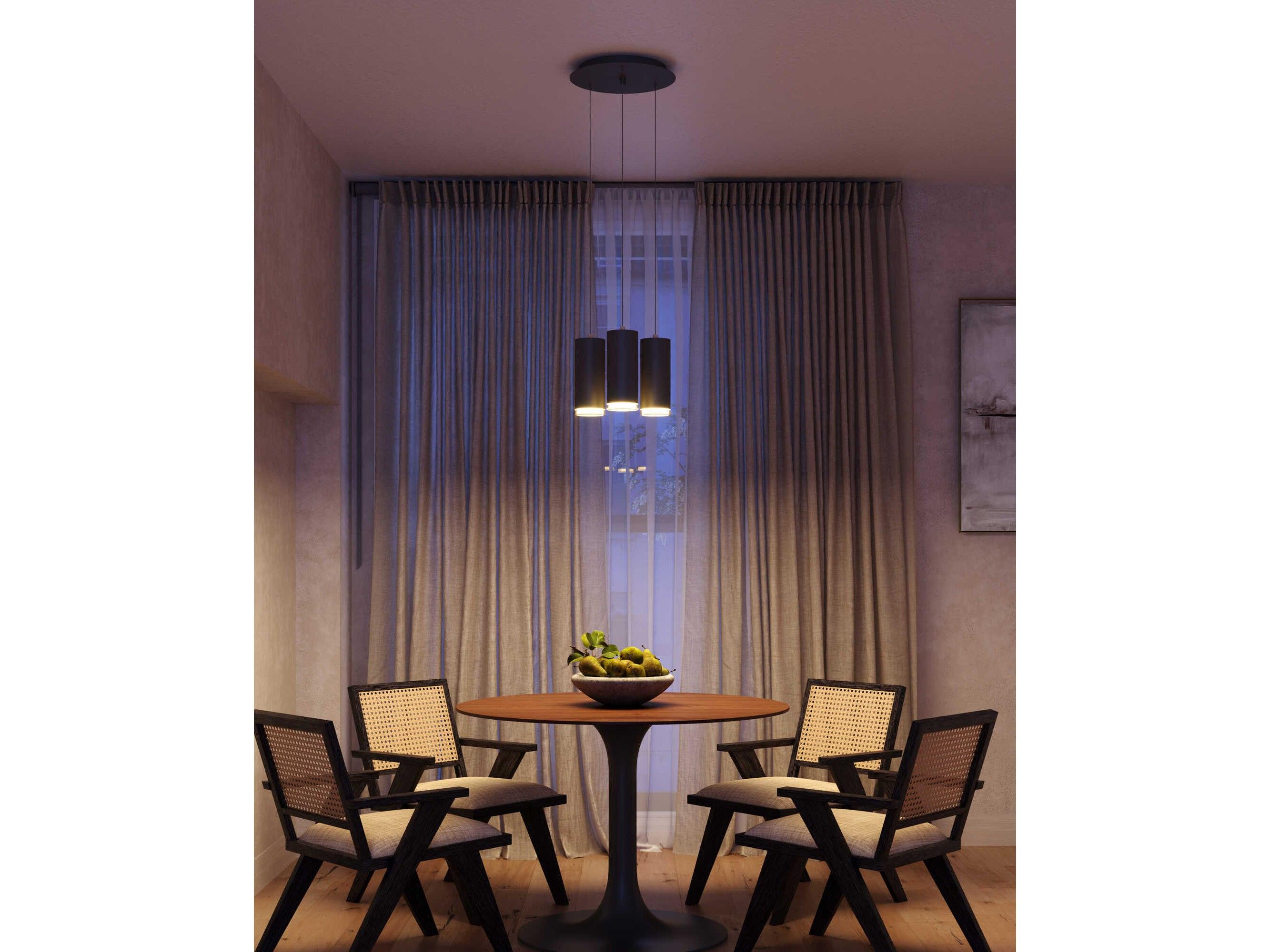 Kuzco Lighting Cameo 3-Light Black Cylinder Mini Pendant