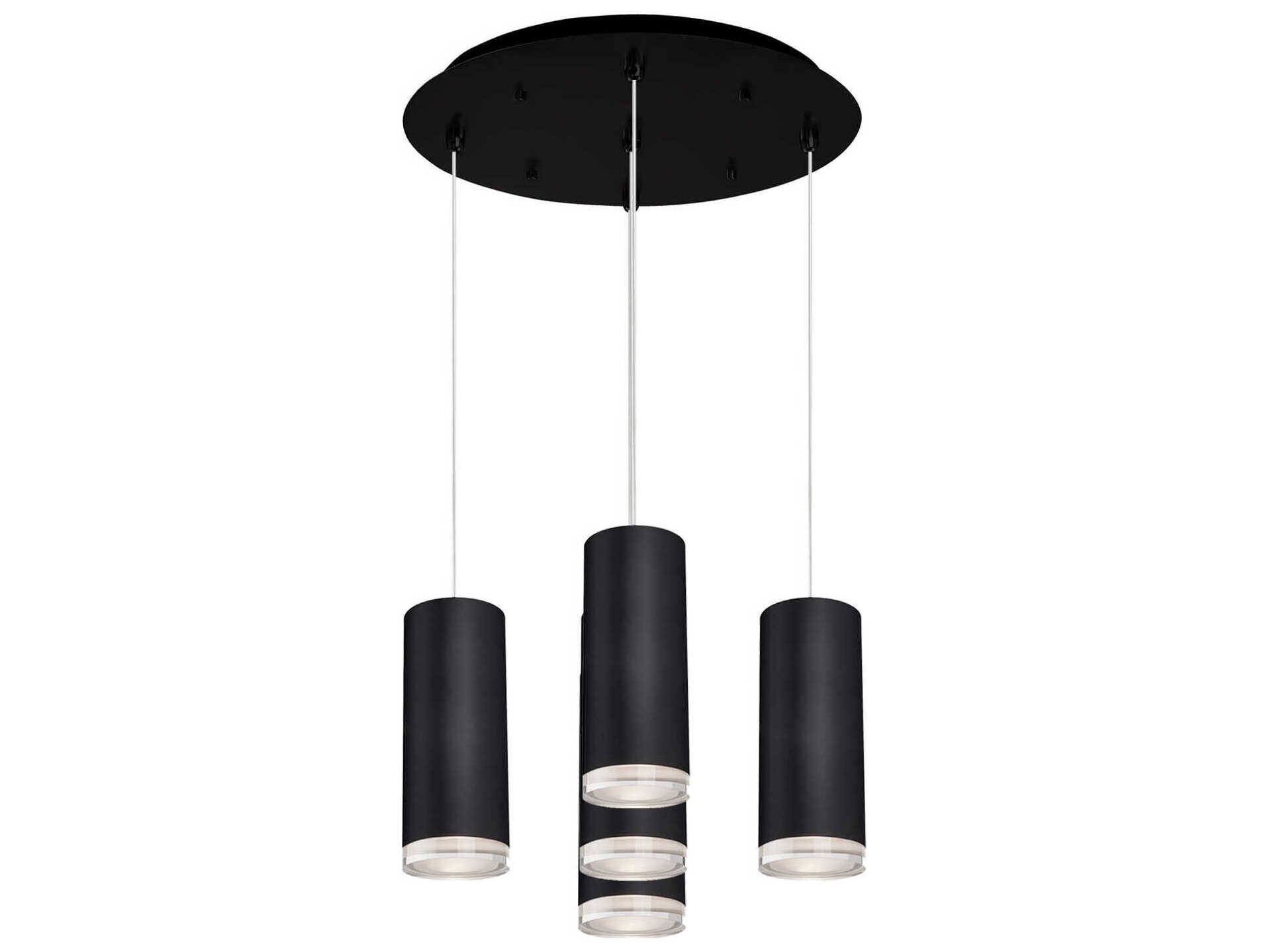 Kuzco Lighting Cameo 5-Light Black Cylinder Pendant