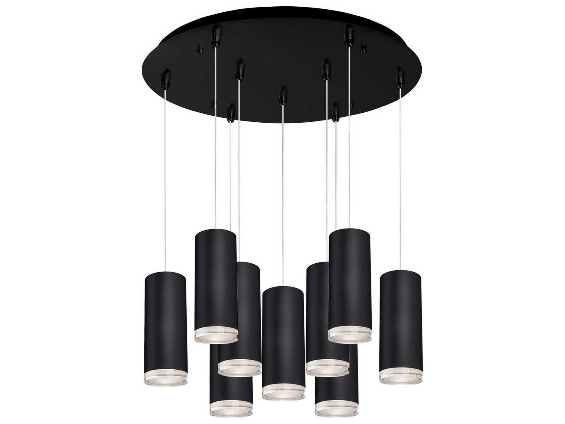 Kuzco Lighting Cameo 9-Light Black Cylinder Pendant