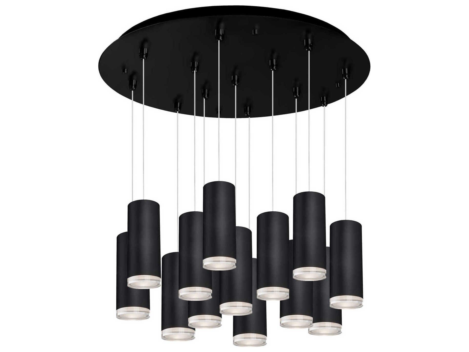 Kuzco Lighting Cameo 13-Light Black Cylinder Pendant