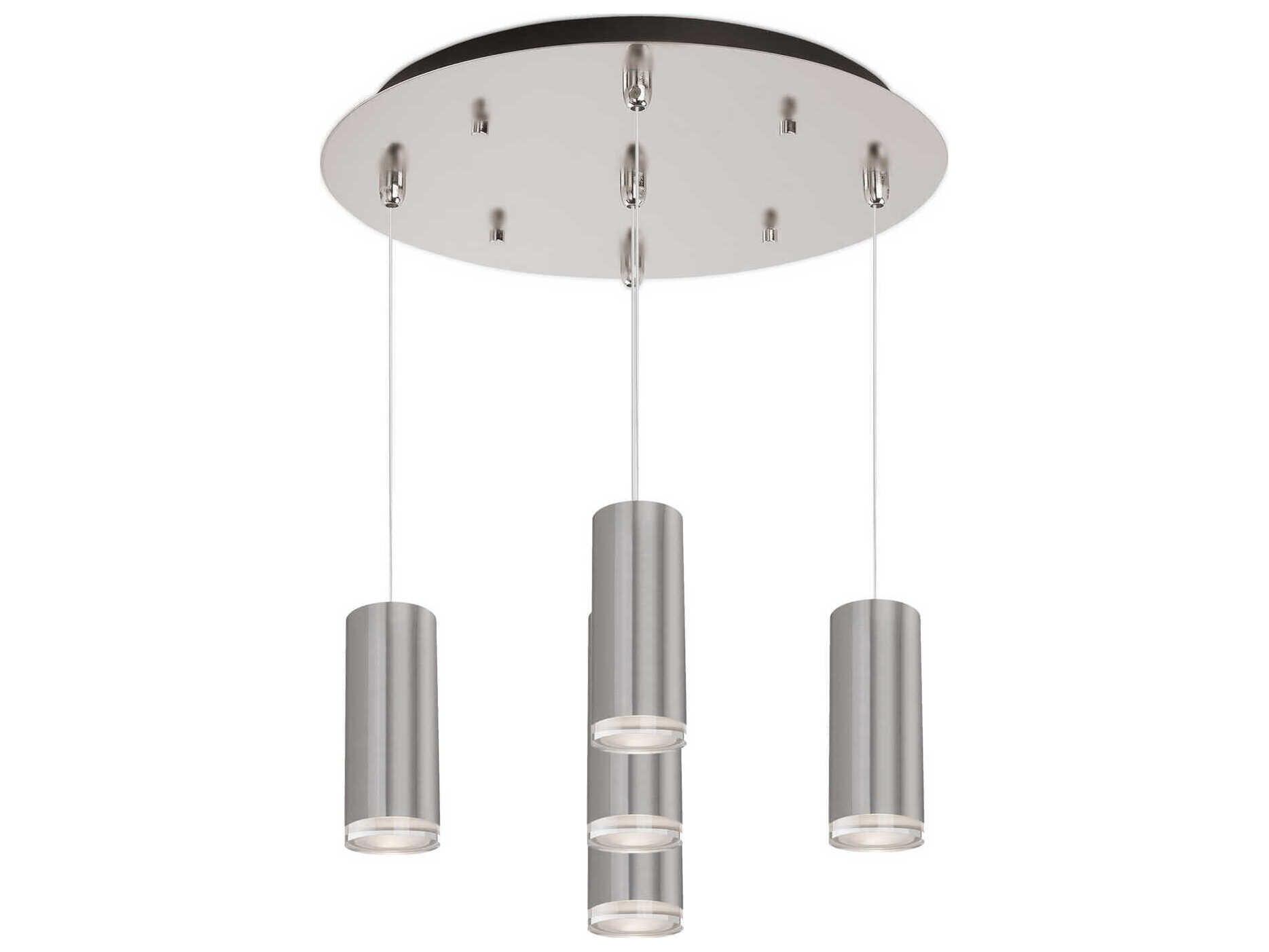 Kuzco Lighting Cameo 5-Light Brushed Nickel Cylinder Pendant