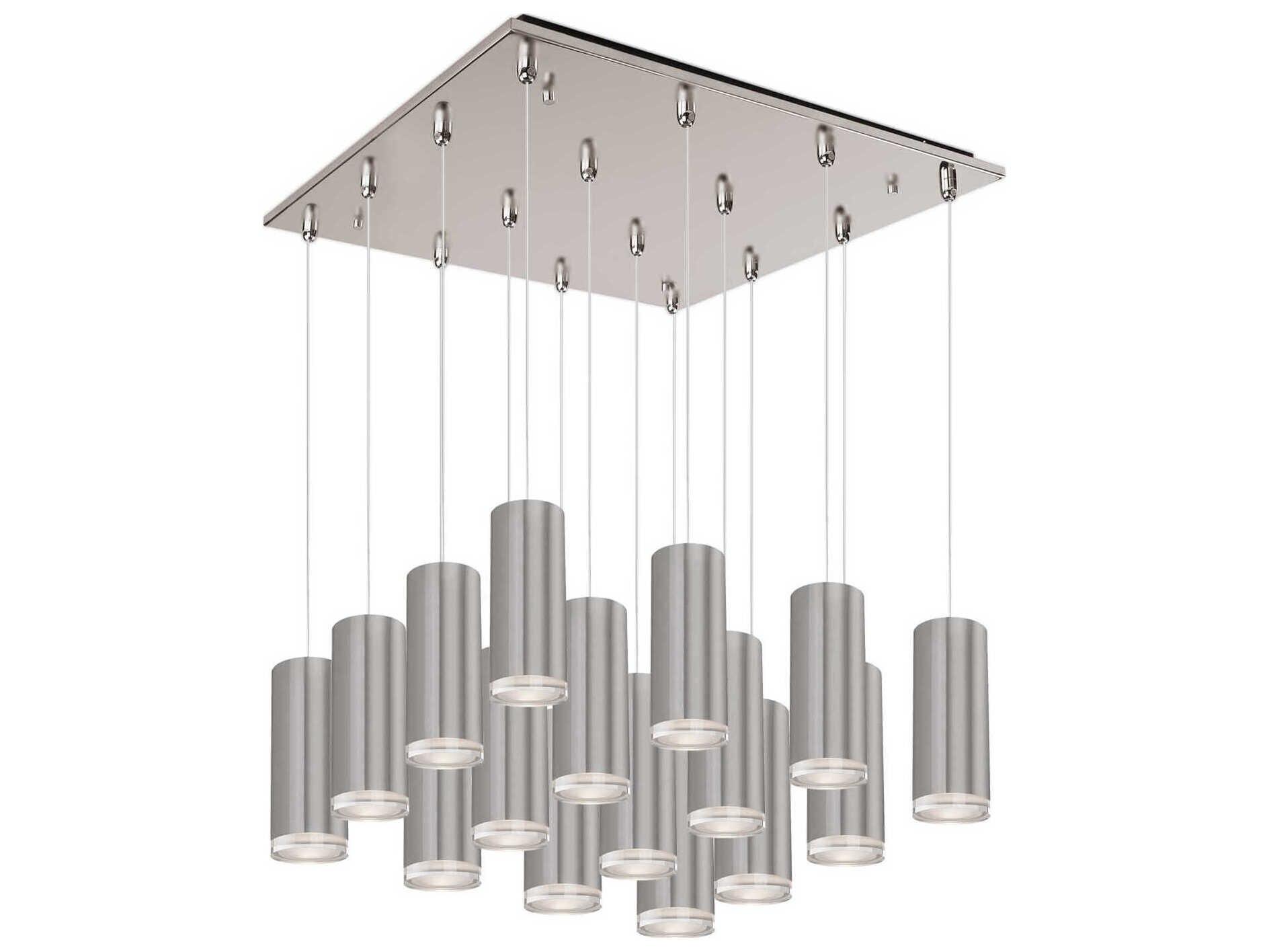 Kuzco Lighting Cameo 16-Light Brushed Nickel Cylinder Pendant