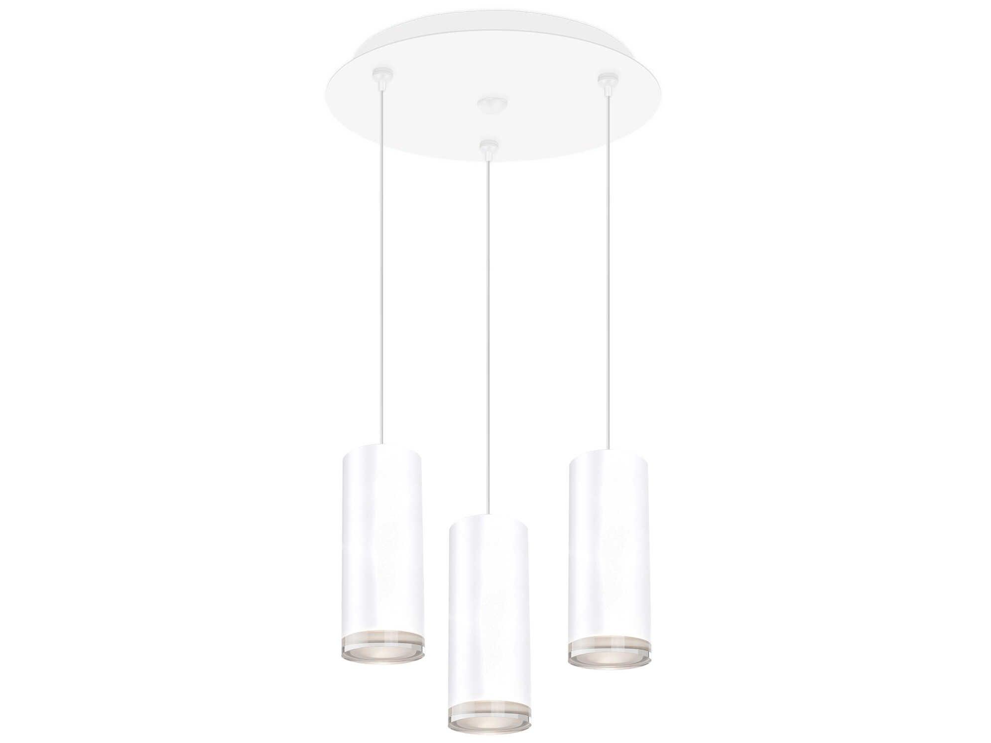 Kuzco Lighting Cameo 3-Light White Cylinder Mini Pendant