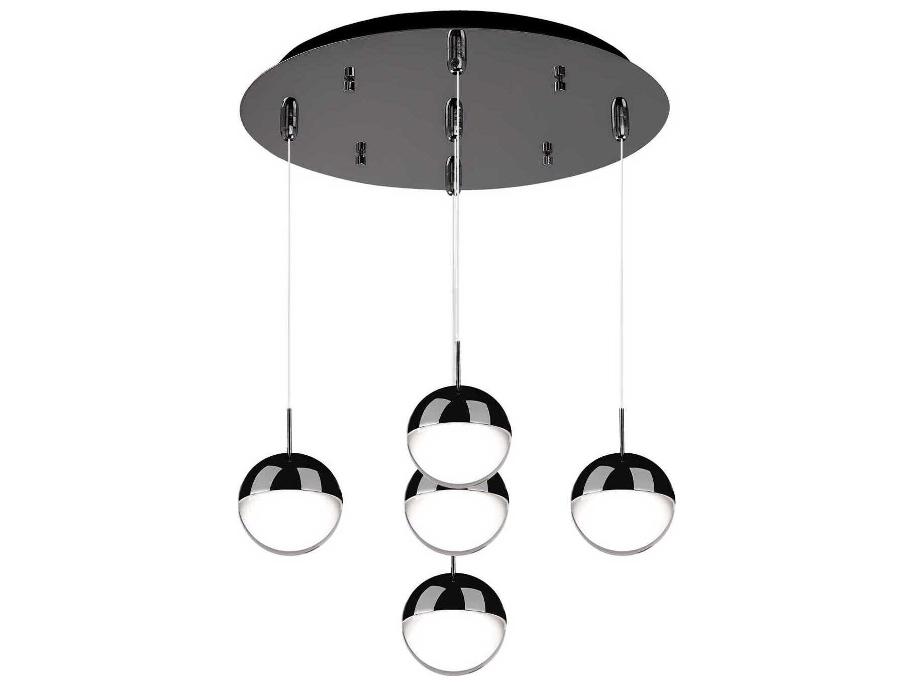 Kuzco Lighting Pluto 5-Light Black Chrome Globe Pendant