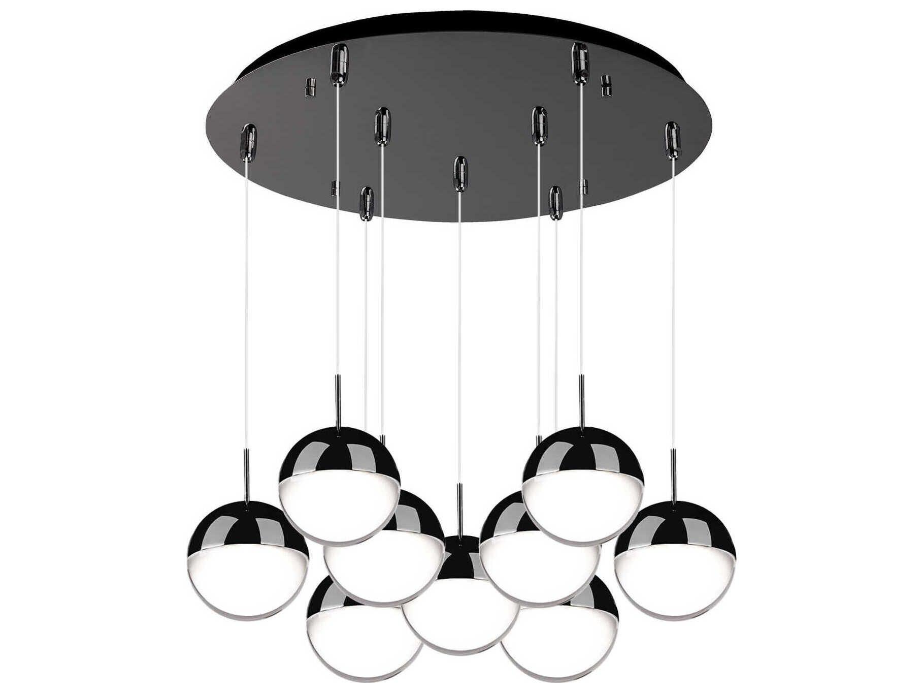 Kuzco Lighting Pluto 9-Light Black Chrome Globe Pendant
