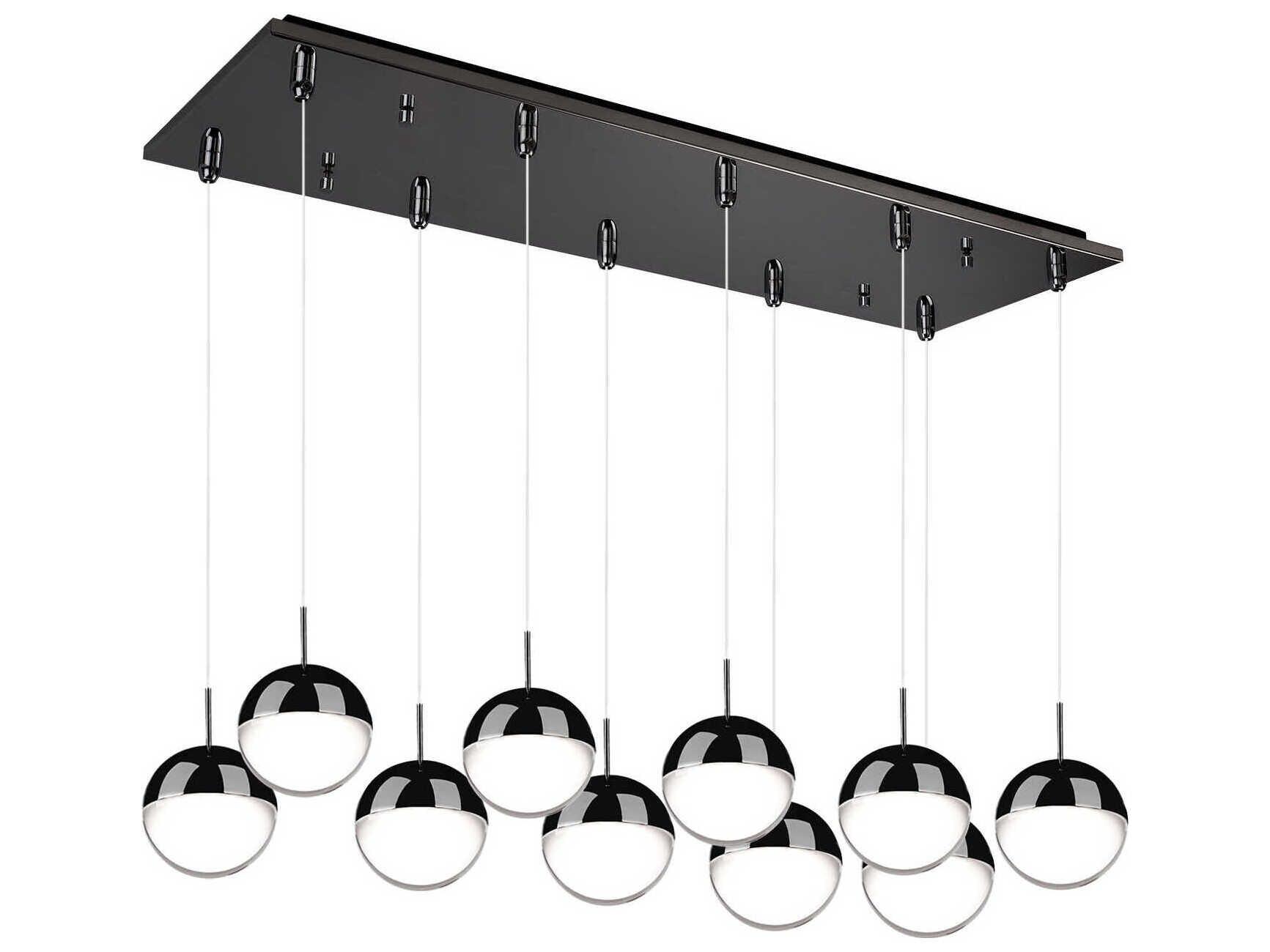 Kuzco Lighting Pluto 10-Light Black Chrome Globe Island Pendant