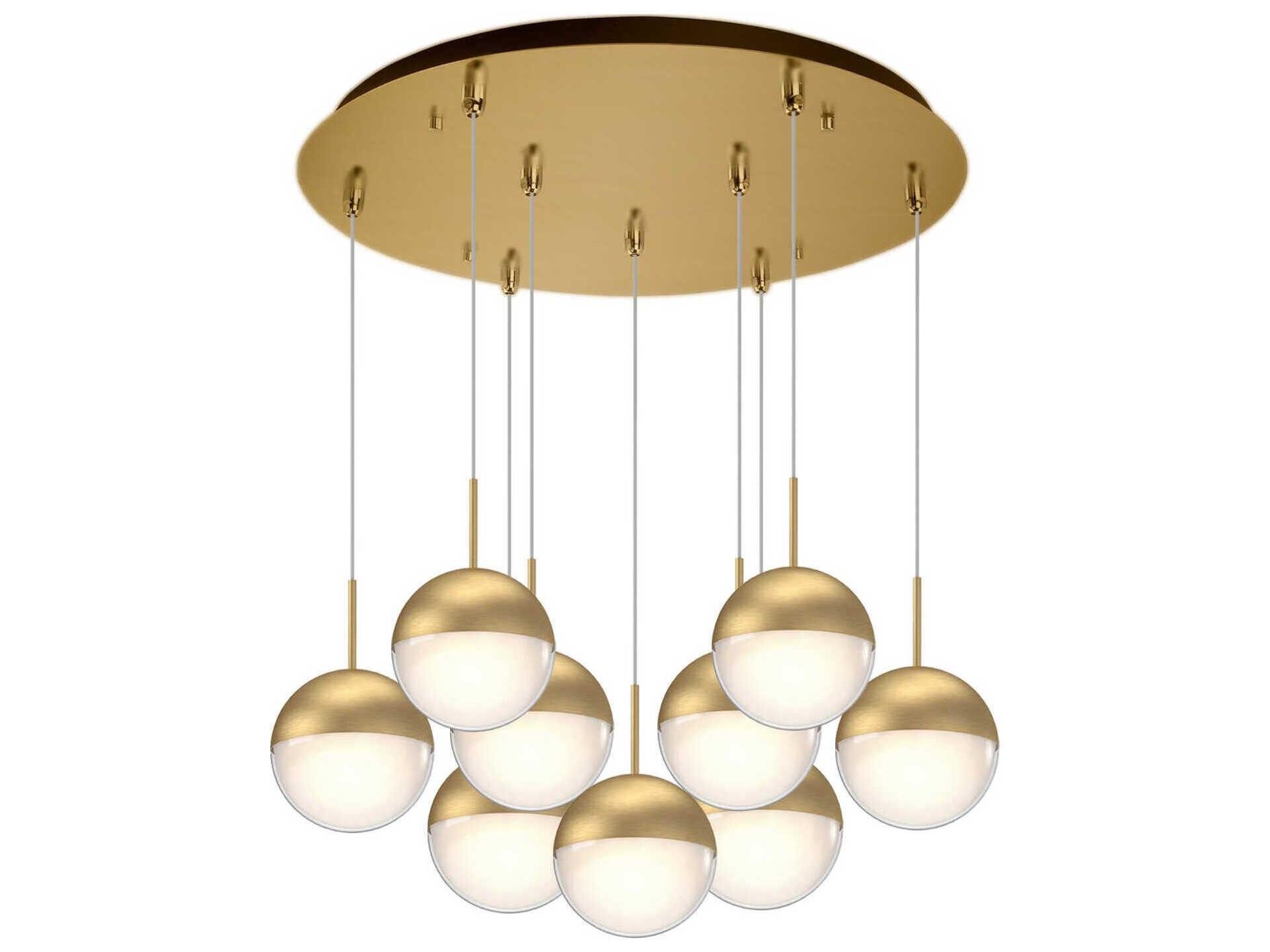 Kuzco Lighting Pluto 9-Light Brushed Gold Globe Pendant