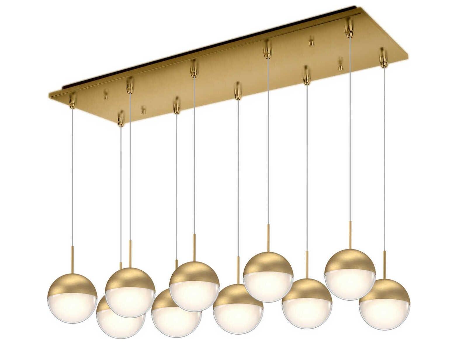 Kuzco Lighting Pluto 10-Light Brushed Gold Globe Island Pendant