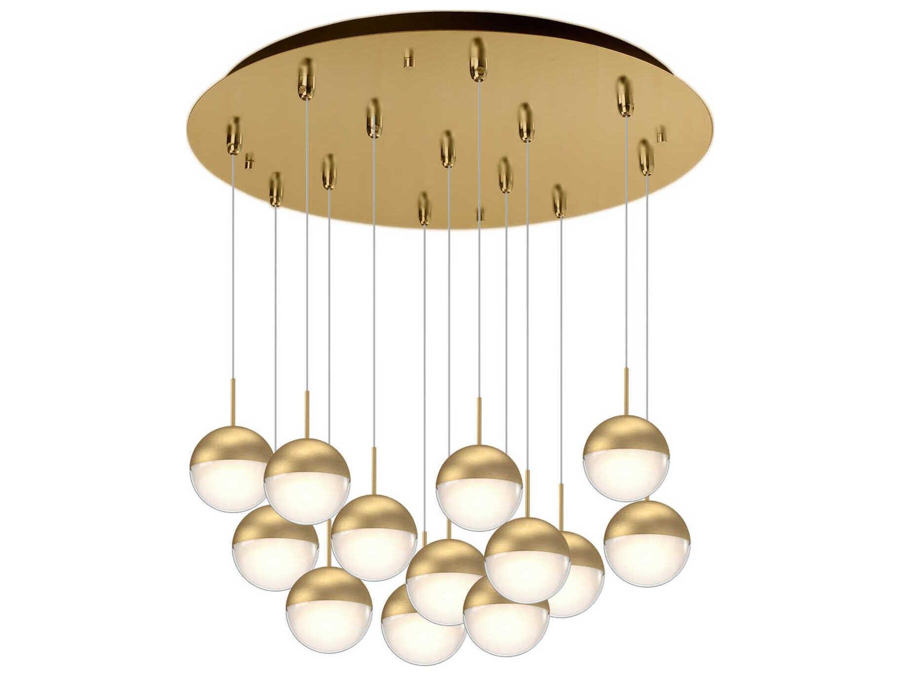 Kuzco Lighting Pluto 13-Light Brushed Gold Globe Pendant