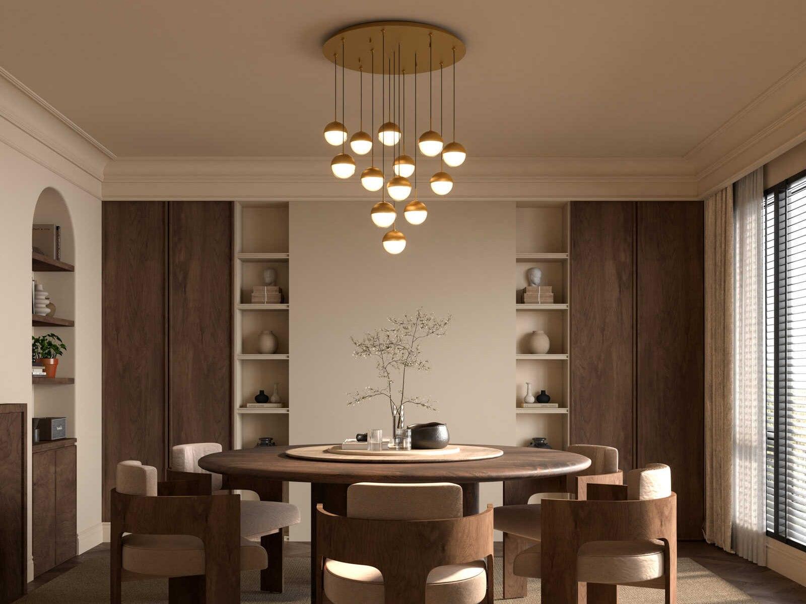 Kuzco Lighting Pluto 13-Light Brushed Gold Globe Pendant