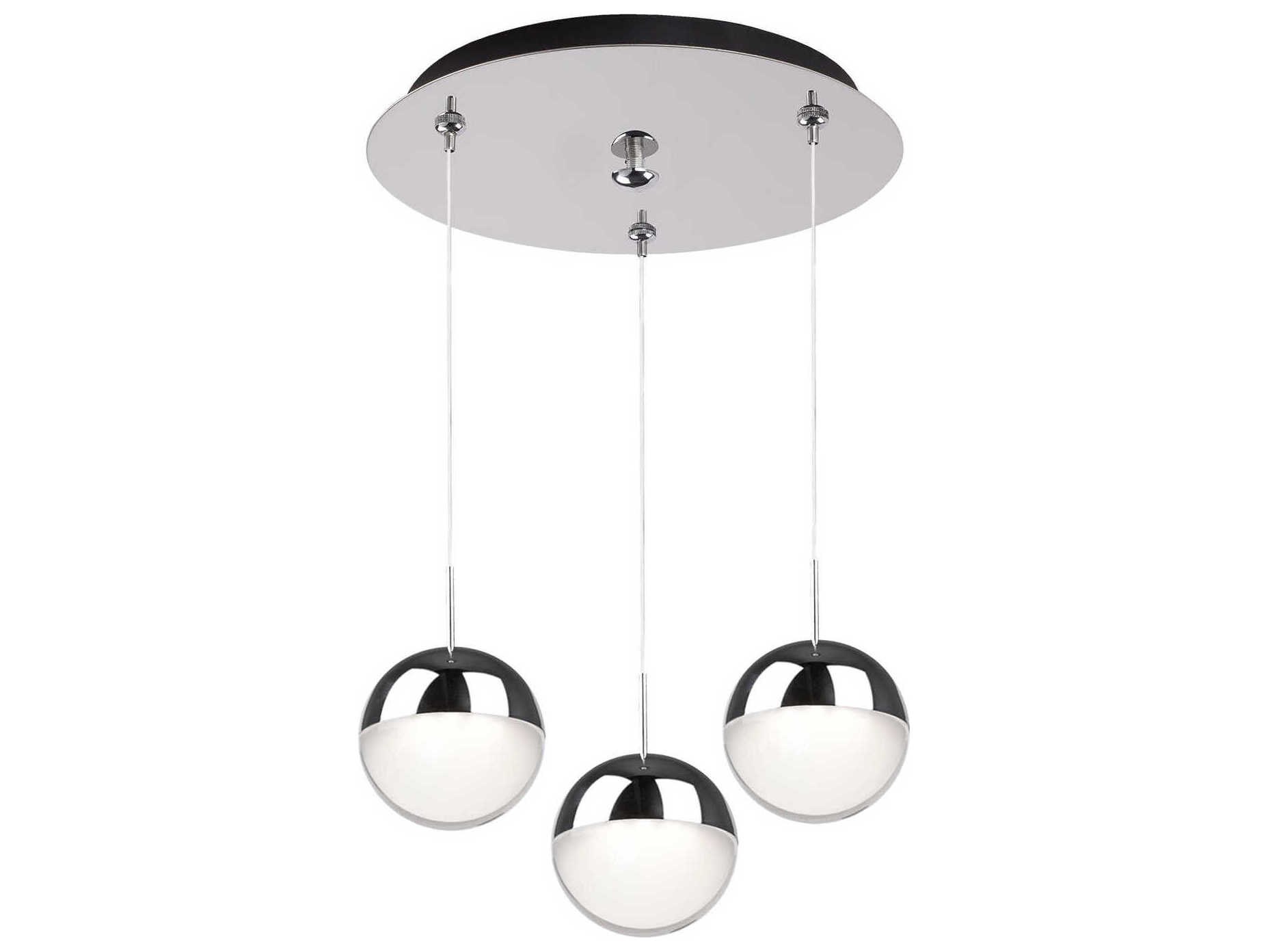 Kuzco Lighting Pluto 3-Light Chrome Globe Mini Pendant