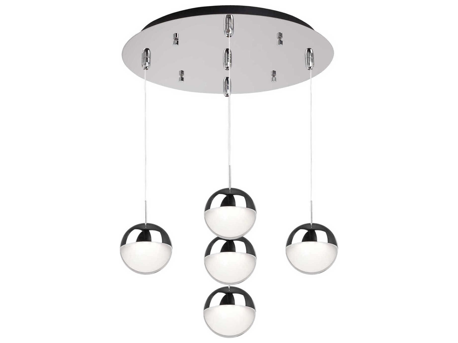 Kuzco Lighting Pluto 5-Light Chrome Globe Pendant
