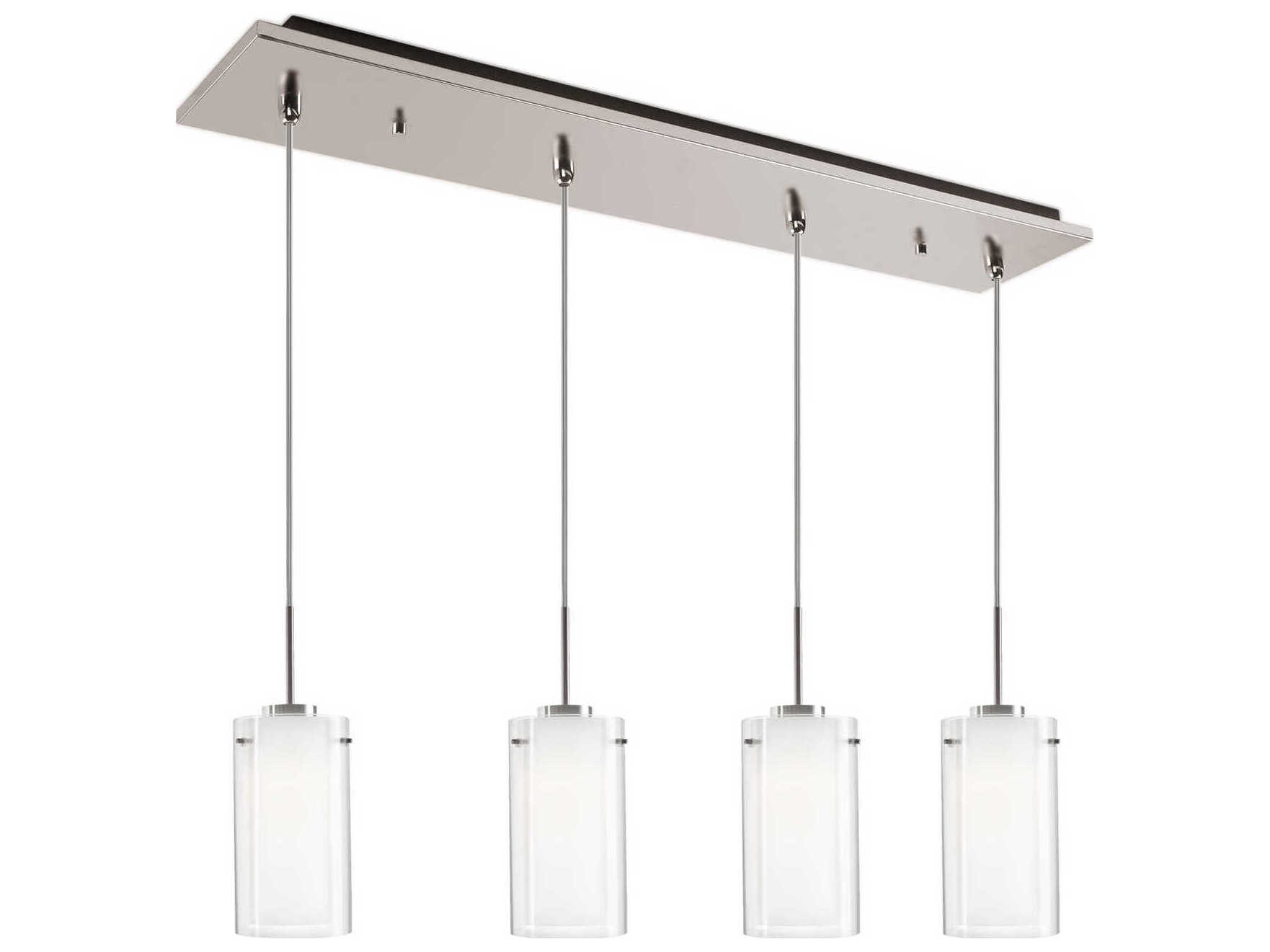 Kuzco Lighting Verona 4-Light Brushed Nickel Cylinder Linear Island Pendant