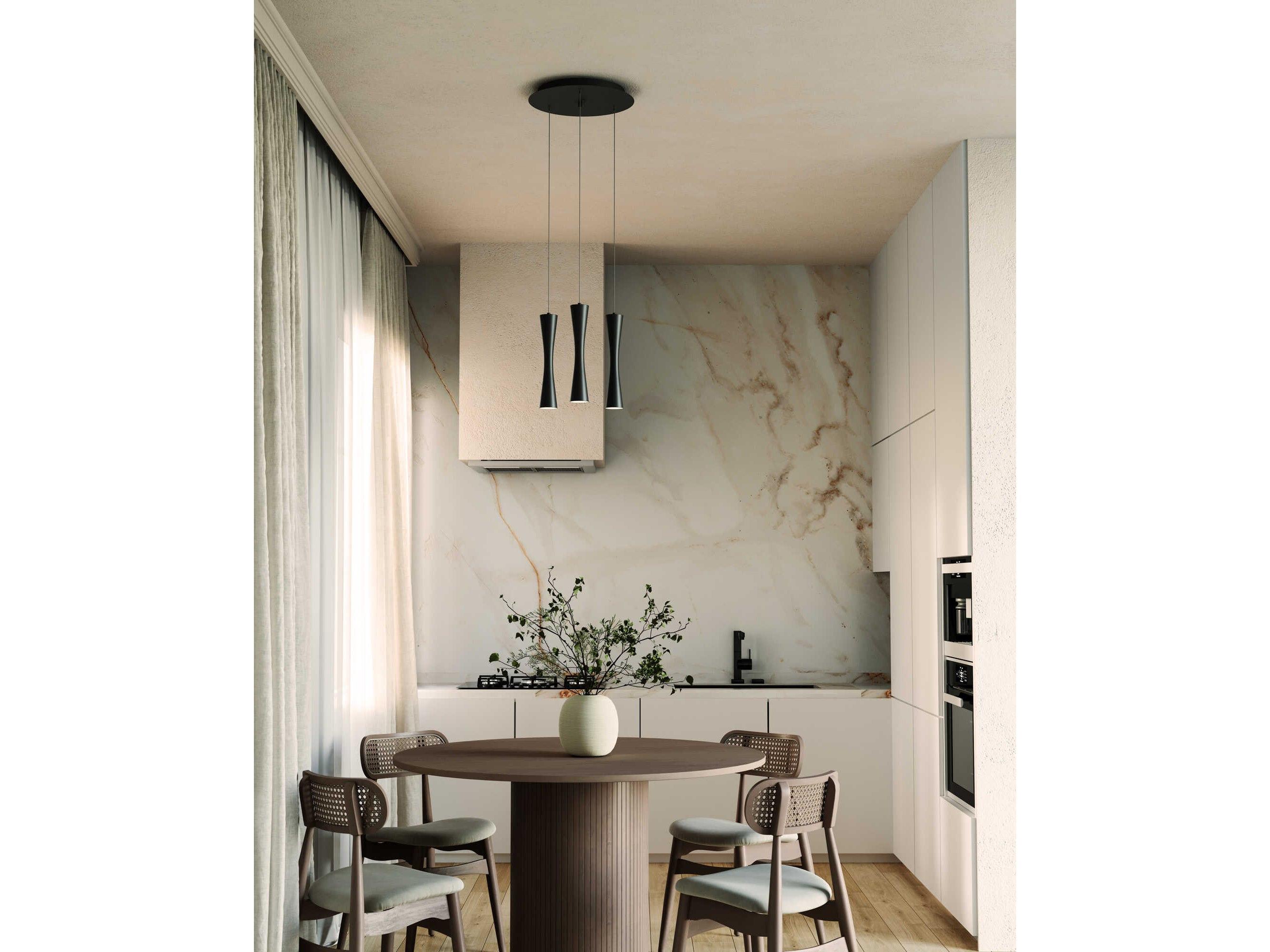 Kuzco Lighting Robson 3-Light Black Cylinder Mini Pendant