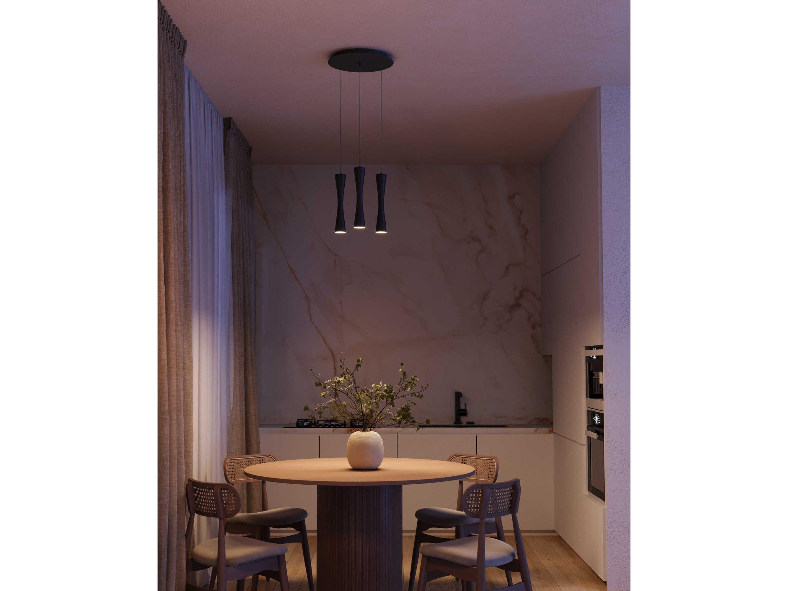 Kuzco Lighting Robson 3-Light Black Cylinder Mini Pendant