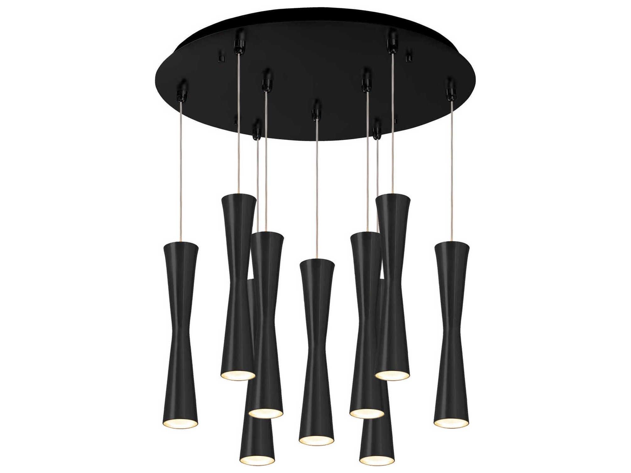 Kuzco Lighting Robson 9-Light Black Cylinder Pendant