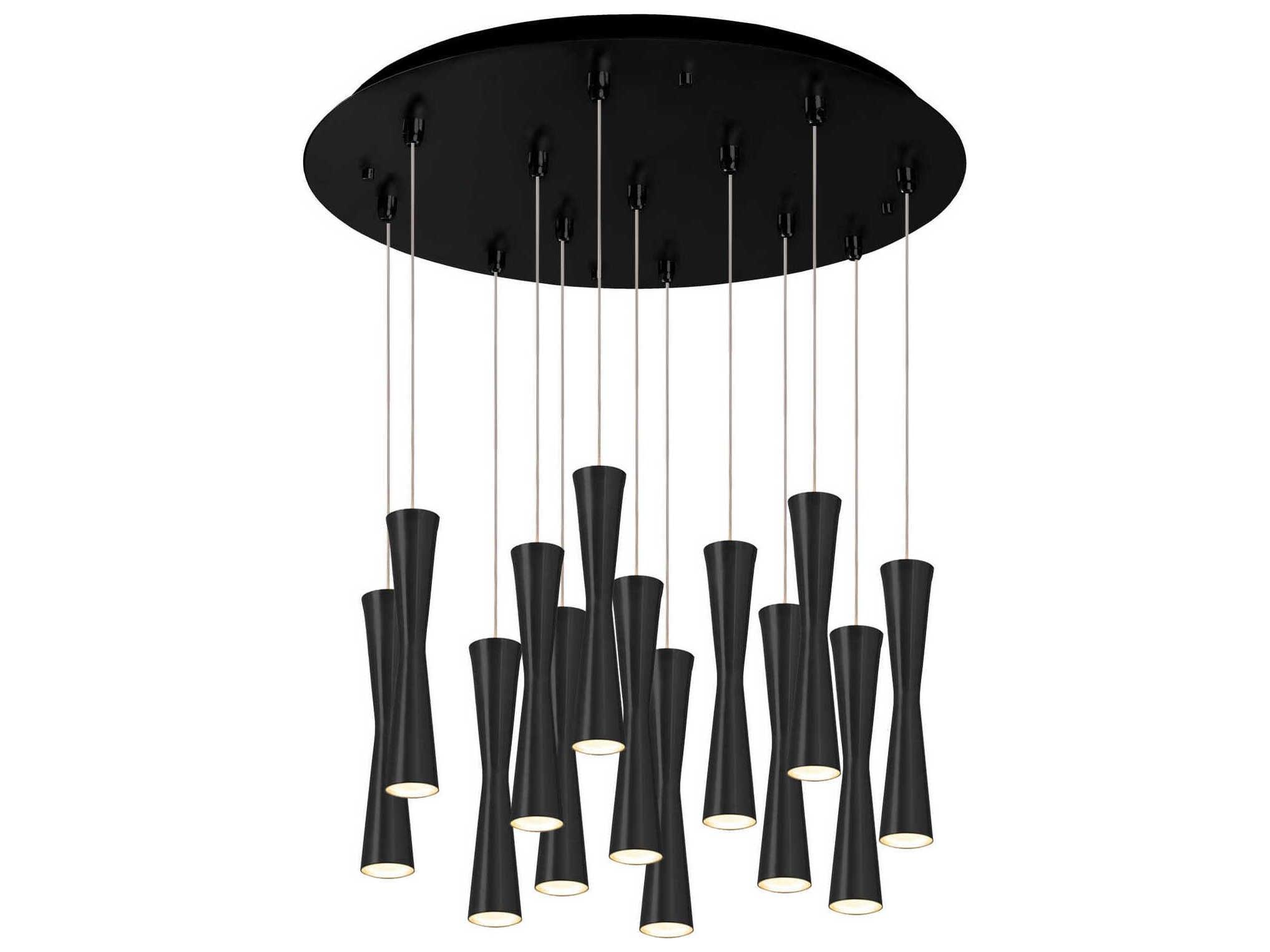 Kuzco Lighting Robson 13-Light Black Cylinder Pendant