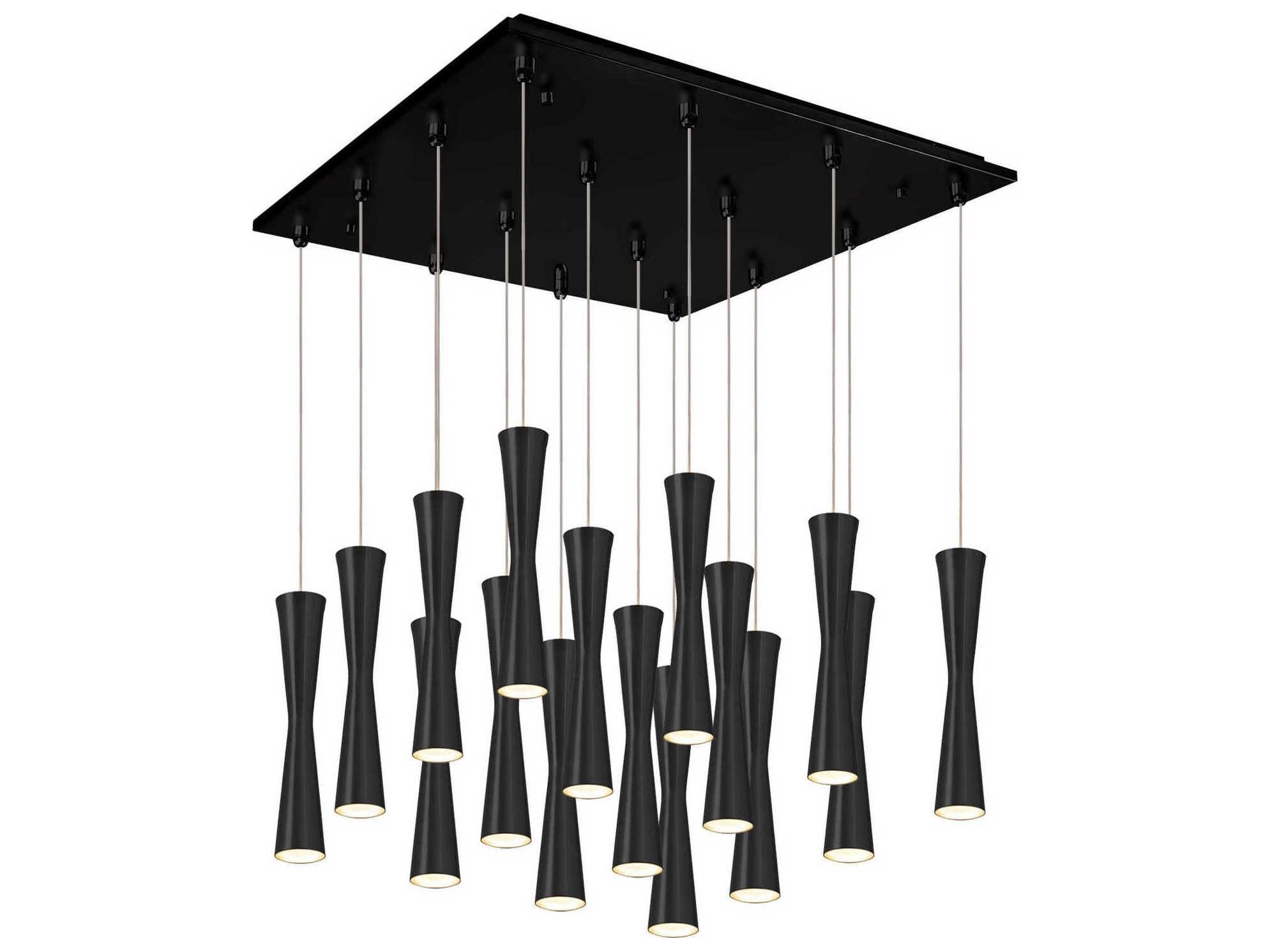 Kuzco Lighting Robson 16-Light Black Cylinder Pendant