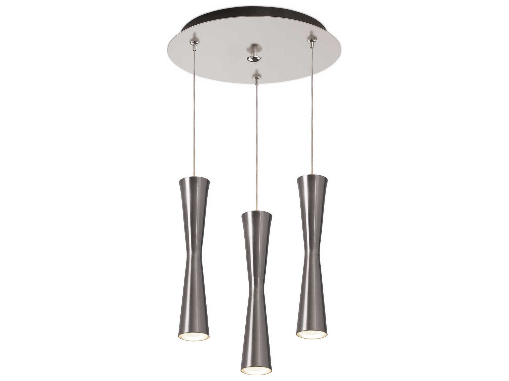 Kuzco Lighting Robson 3-Light Brushed Nickel Cylinder Mini Pendant