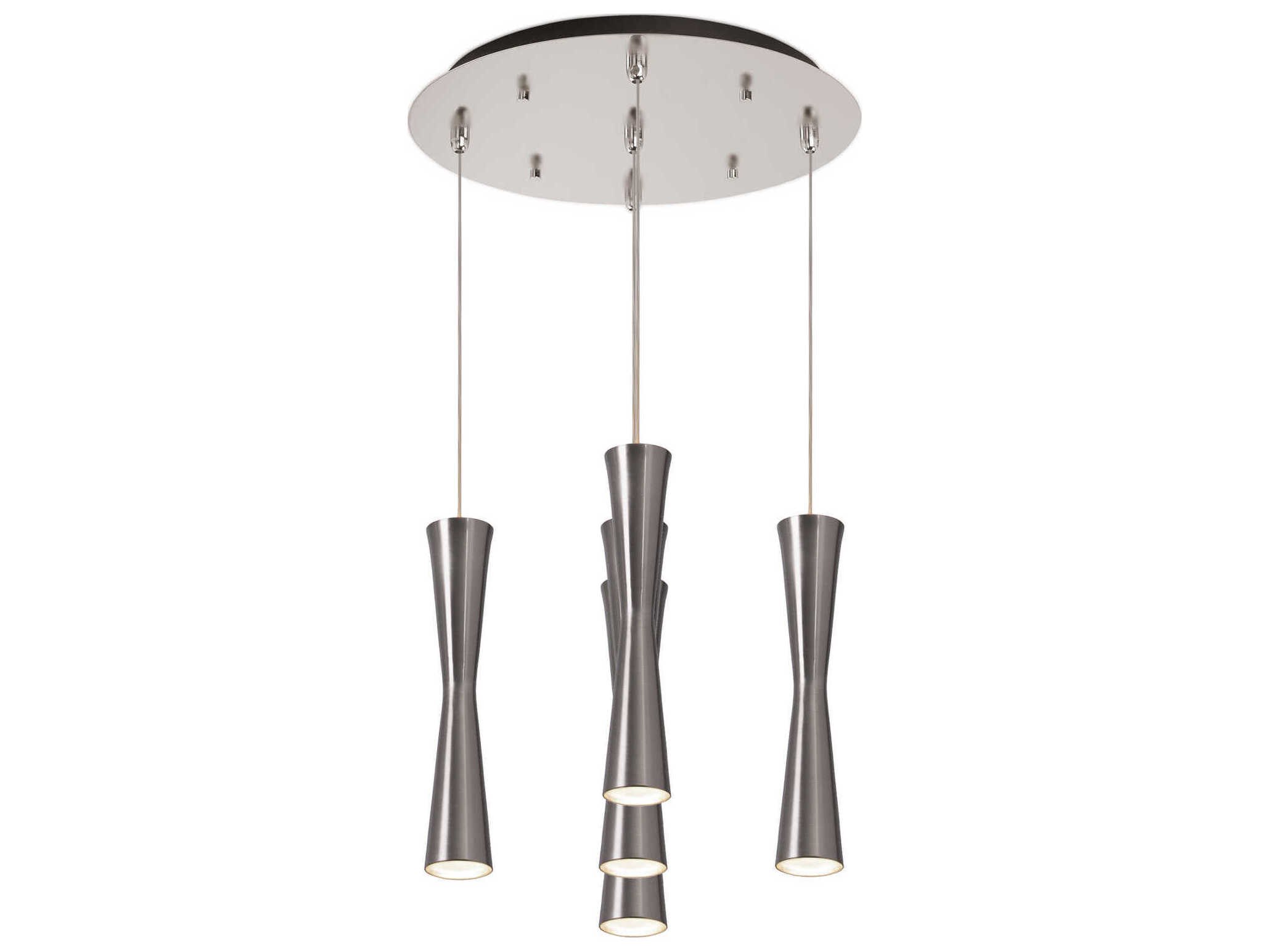 Kuzco Lighting Robson 5-Light Brushed Nickel Cylinder Pendant