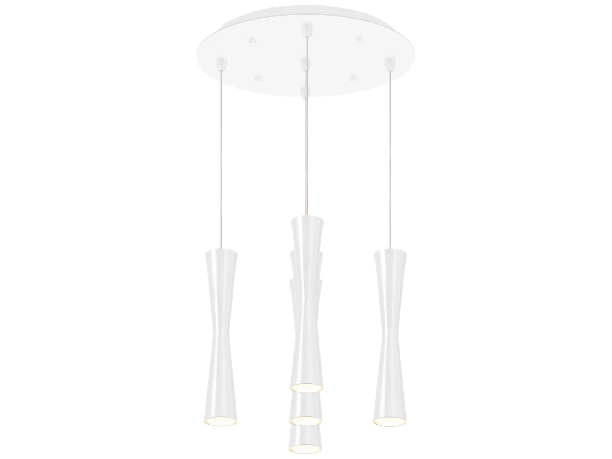 Kuzco Lighting Robson 5-Light White Cylinder Pendant