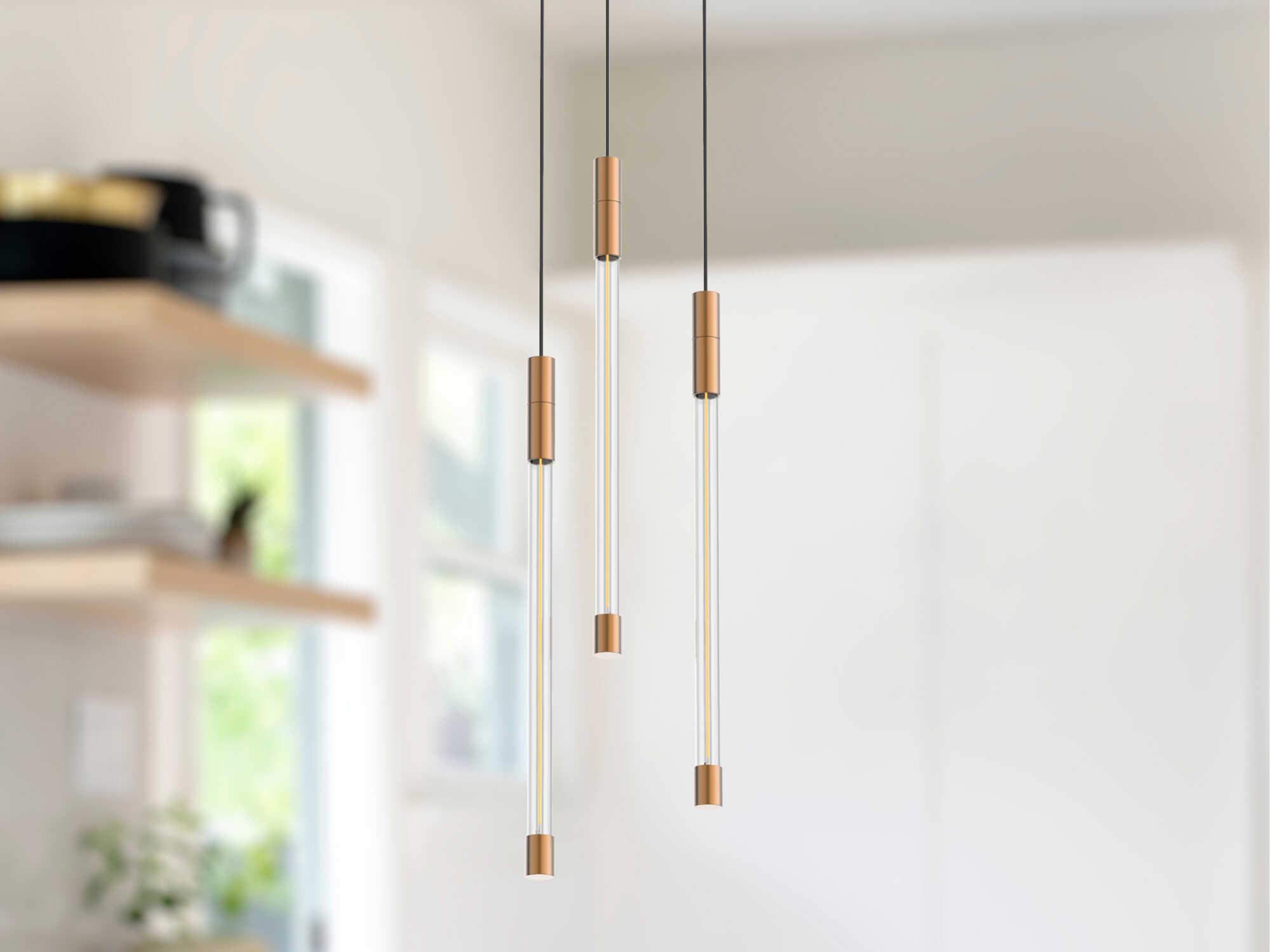 Kuzco Lighting Motif Brushed Gold Linear Mini Pendant