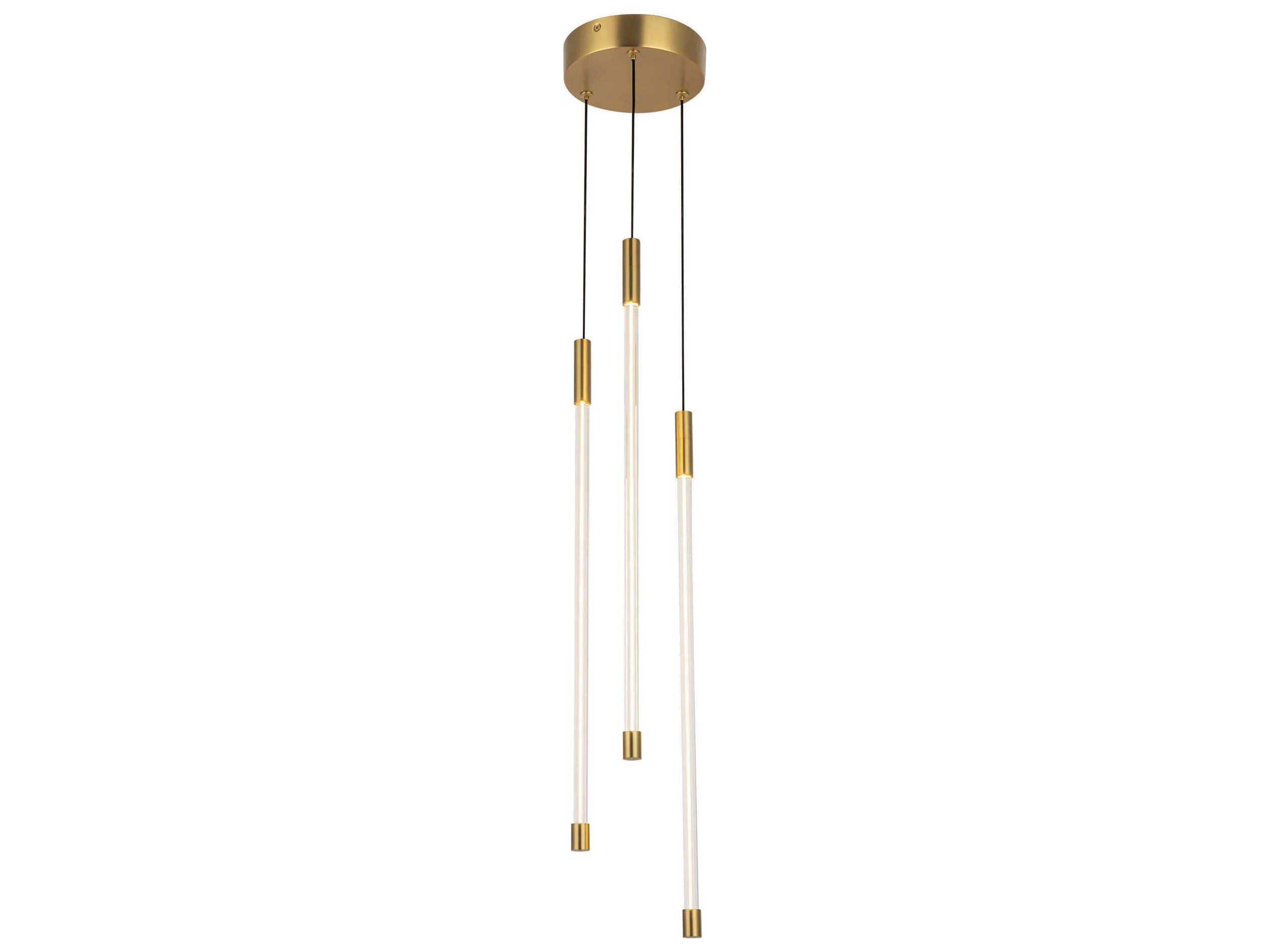 Kuzco Lighting Motif Brushed Gold Linear Mini Pendant