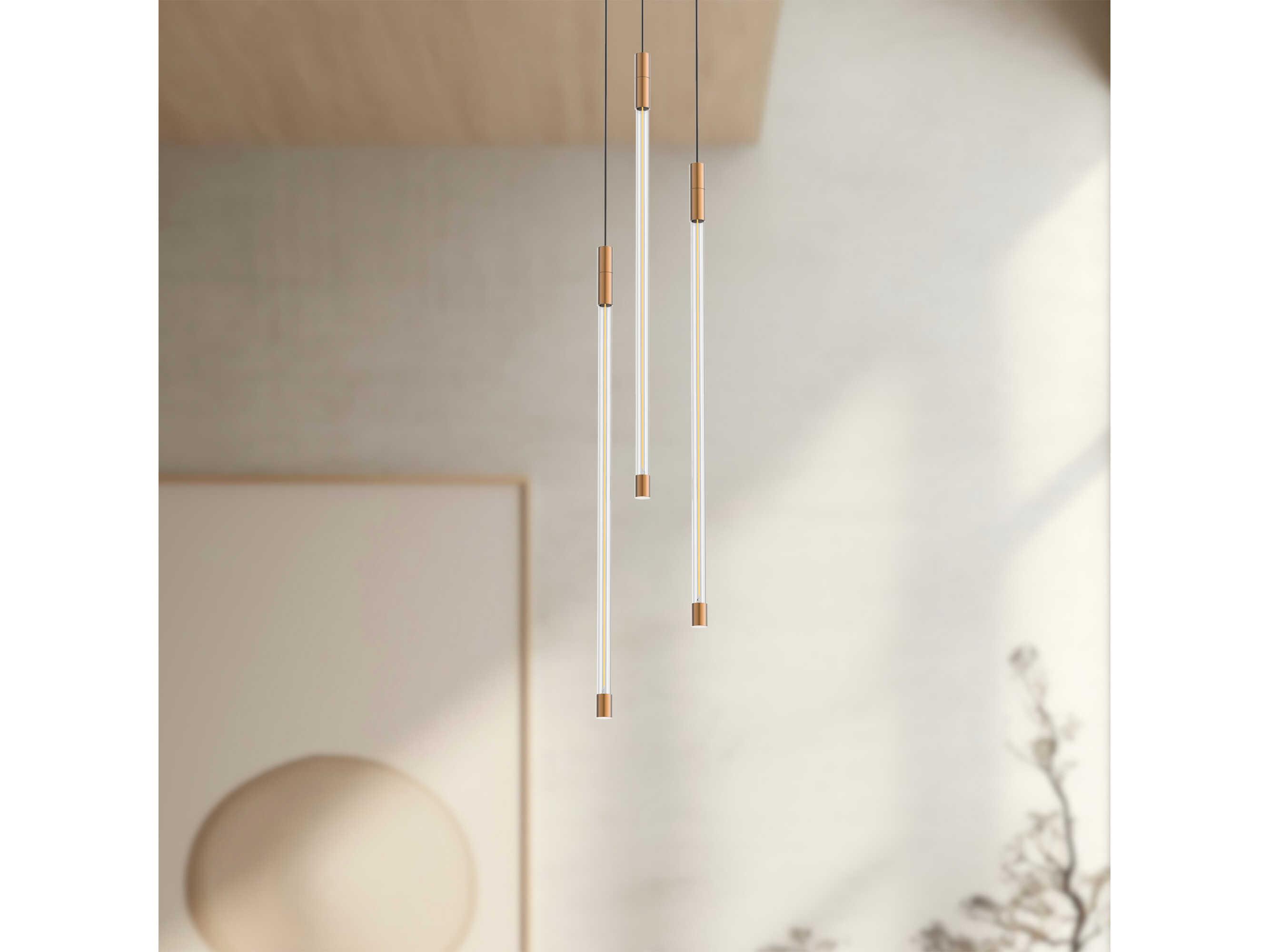 Kuzco Lighting Motif Brushed Gold Linear Mini Pendant