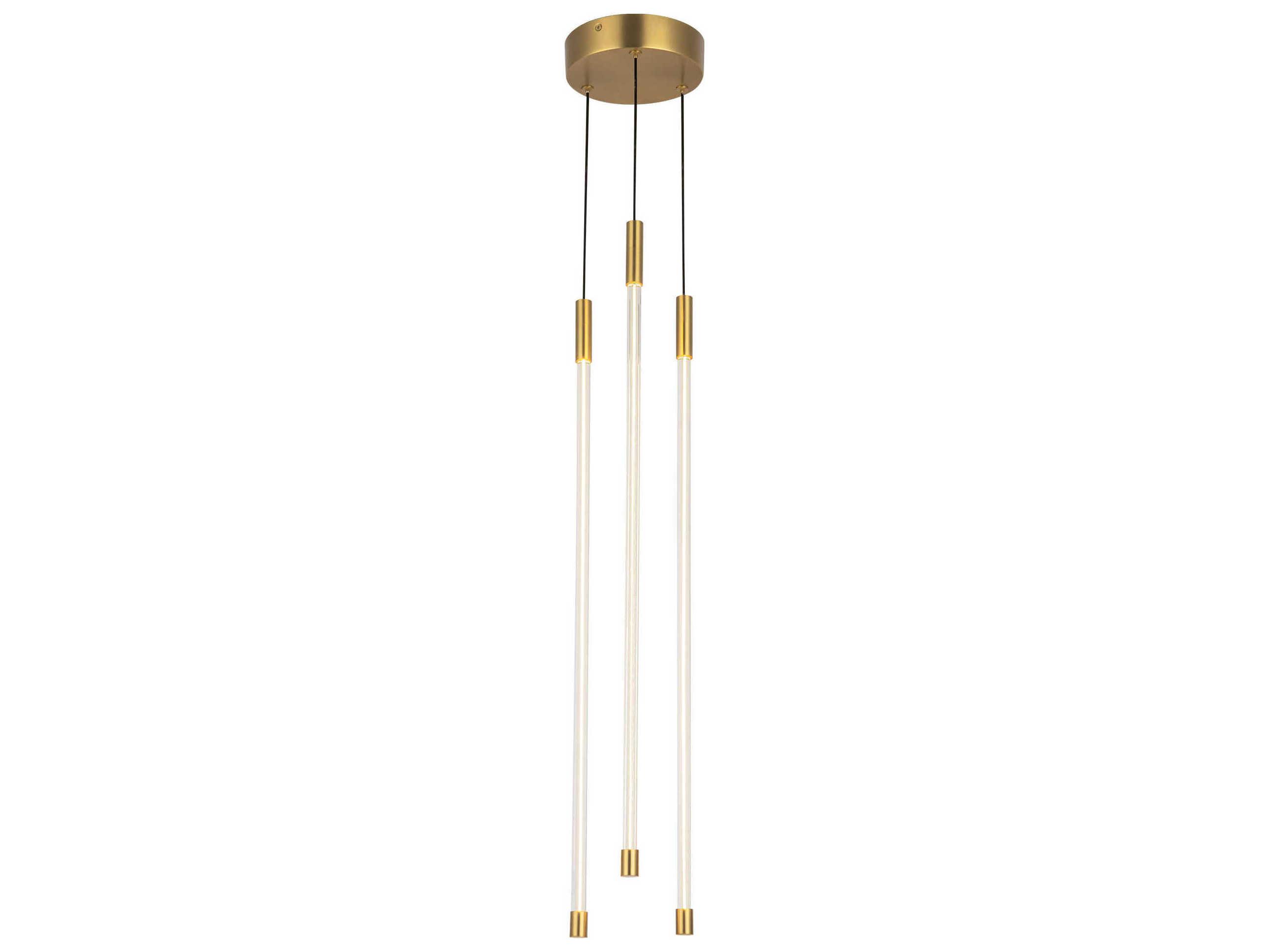 Kuzco Lighting Motif Brushed Gold Linear Mini Pendant