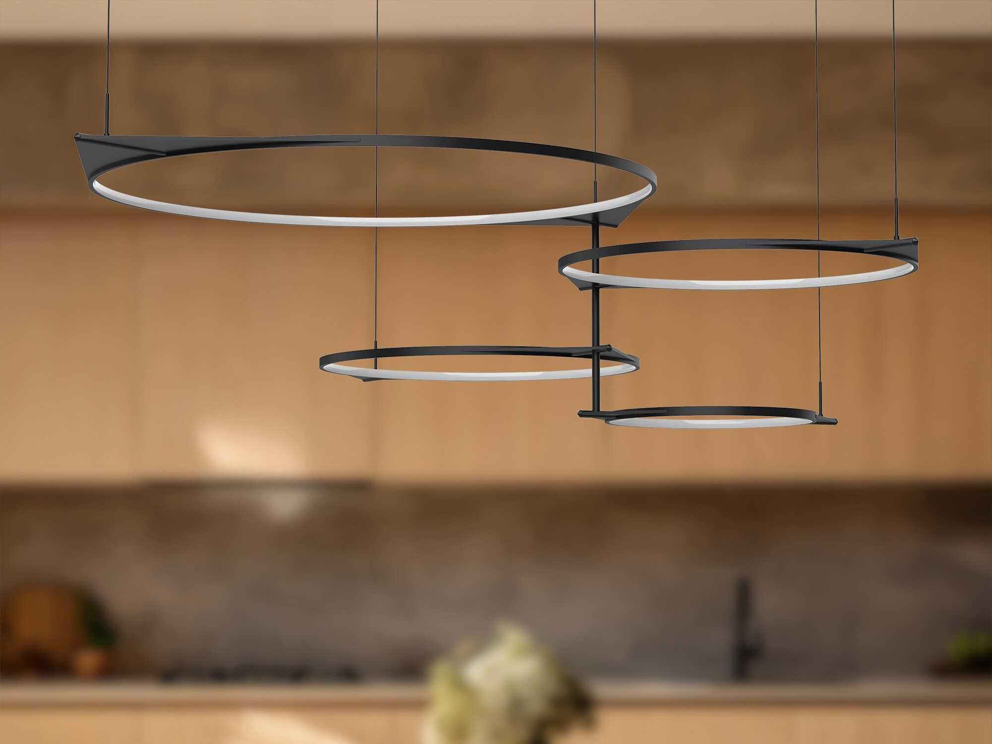 Kuzco Lighting Serif Black Geometric Island Pendant