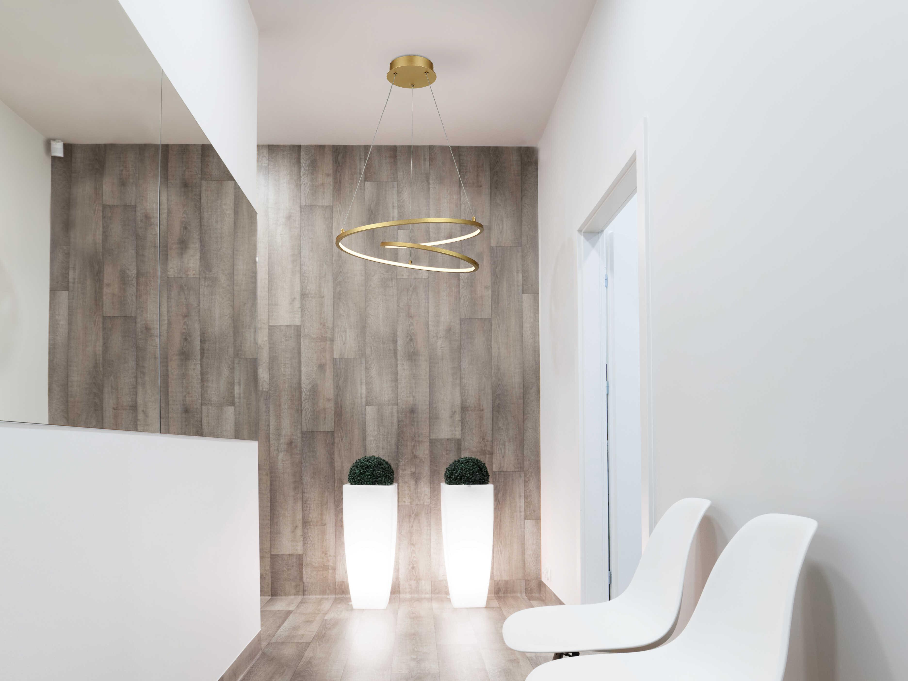 Kuzco Lighting Twist Antique Brass Pendant