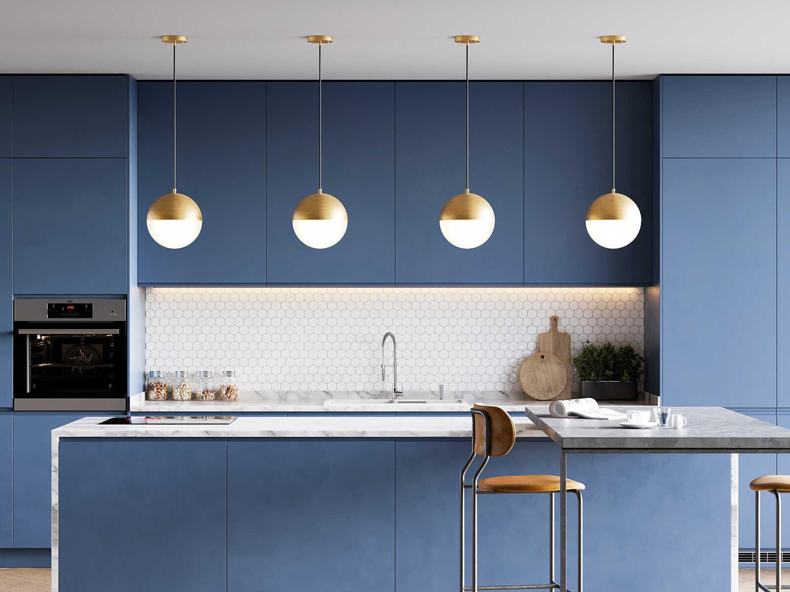 Kuzco Lighting Monae Brushed Gold Globe Mini Pendant