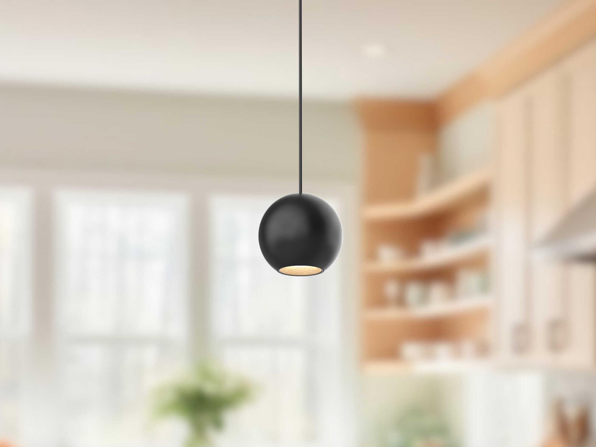 Kuzco Lighting Exo Black Globe Mini Pendant