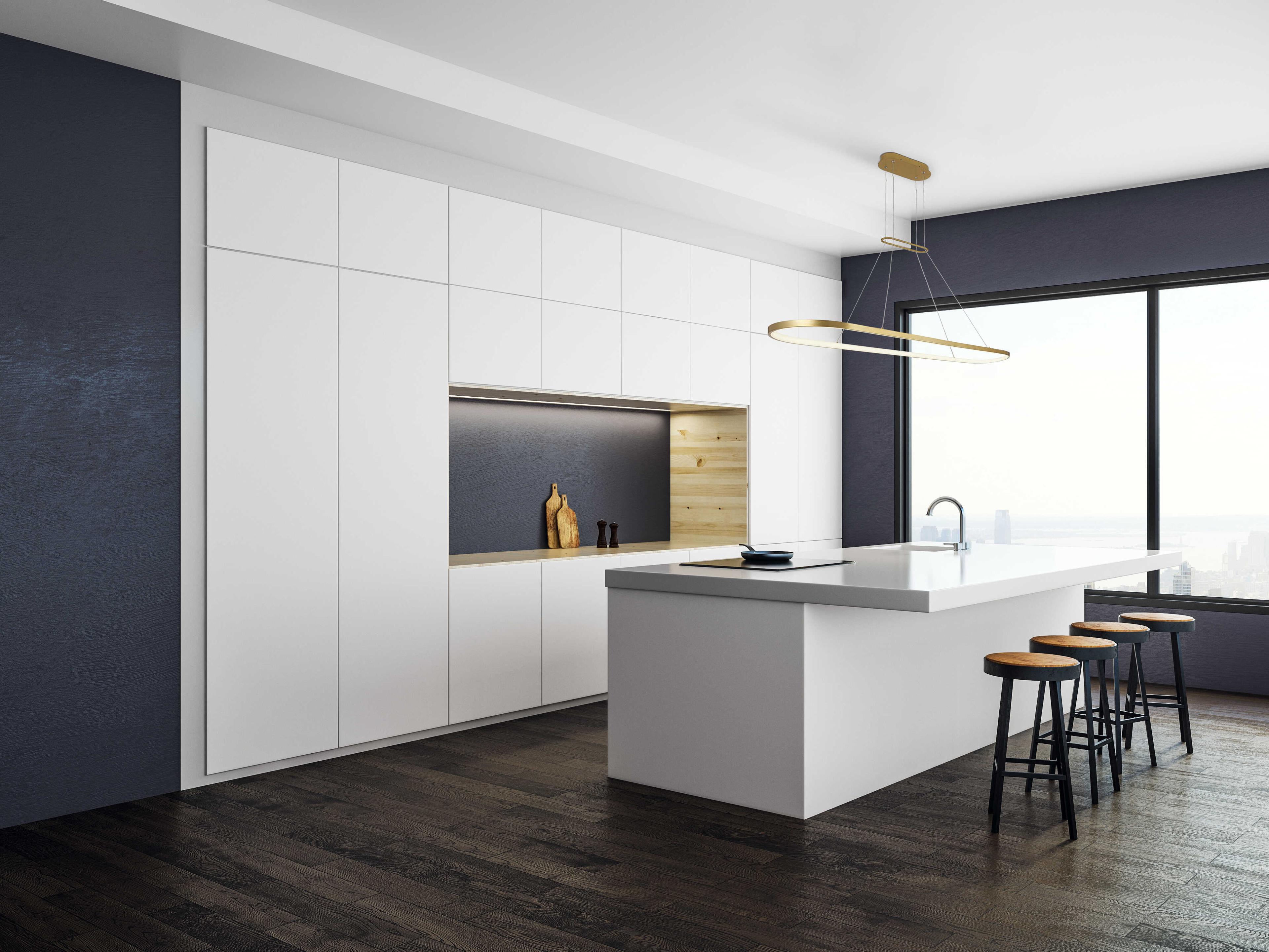 Kuzco Lighting Eerie Antique Brass Round Island Pendant