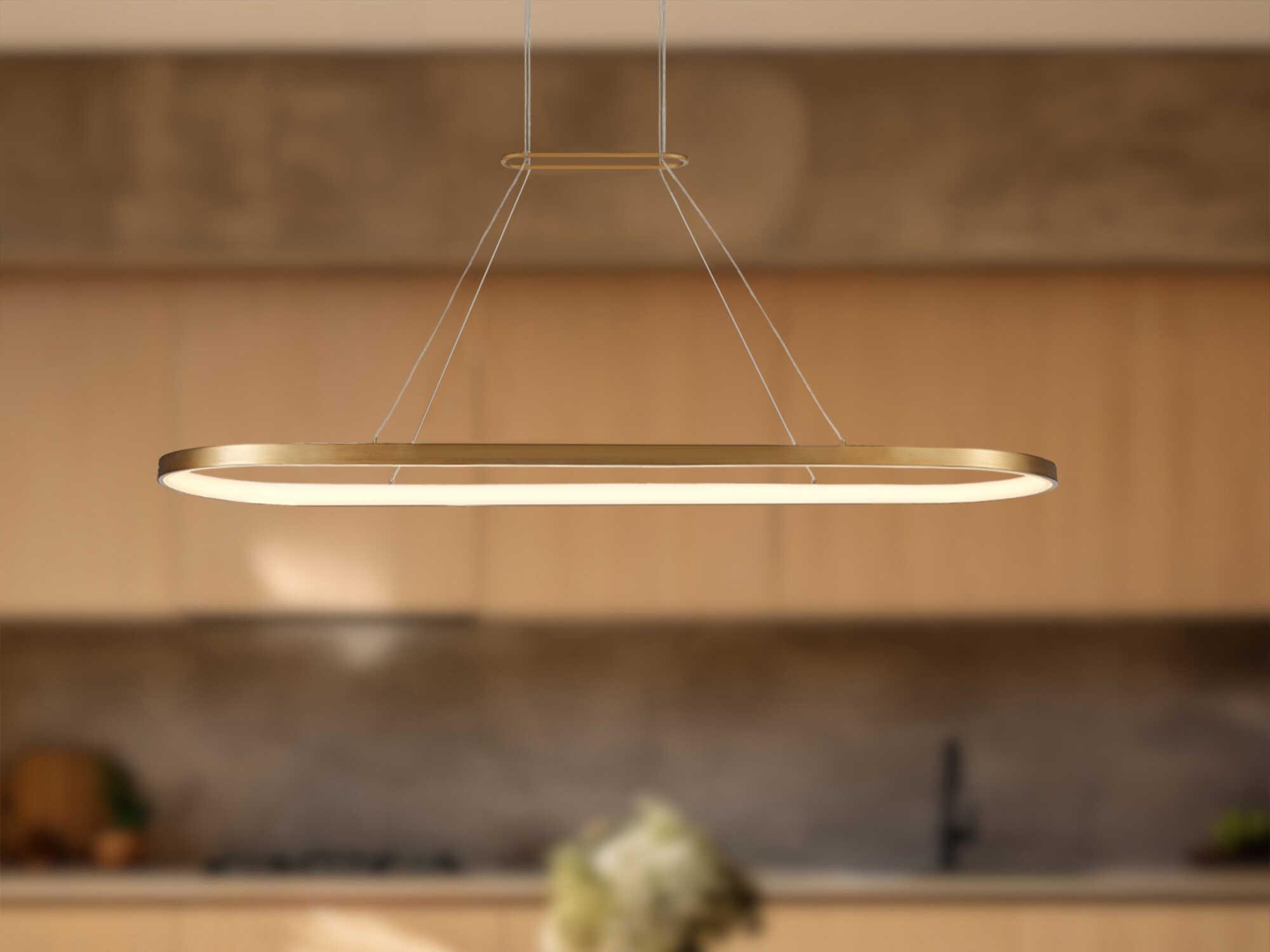 Kuzco Lighting Eerie Antique Brass Round Island Pendant