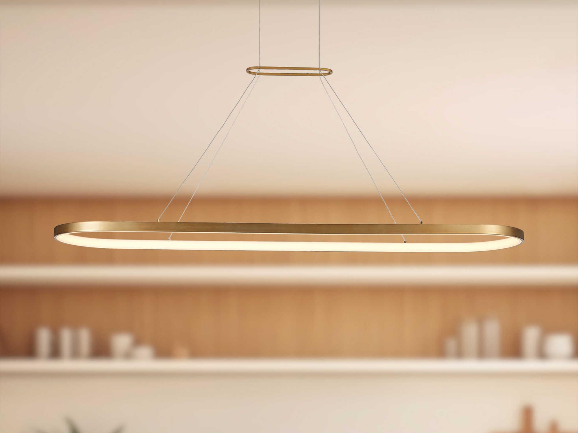 Kuzco Lighting Eerie Antique Brass Round Island Pendant