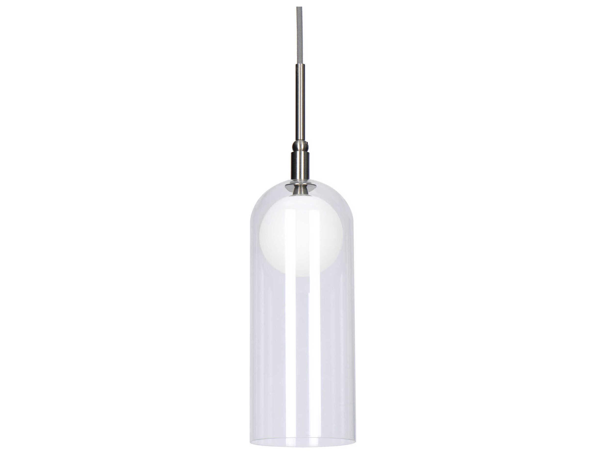 Kuzco Lighting Stylo Brushed Nickel Cylinder Mini Pendant