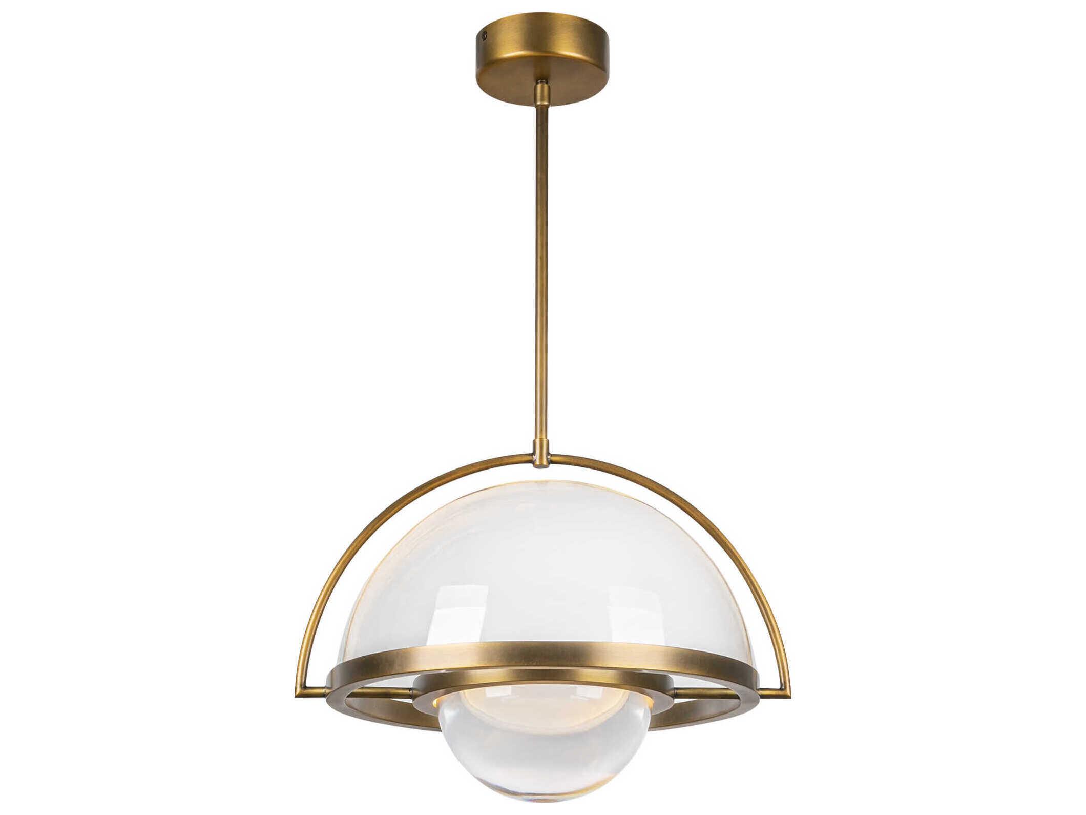 Kuzco Lighting Bowery Vintage Brass Dome Pendant