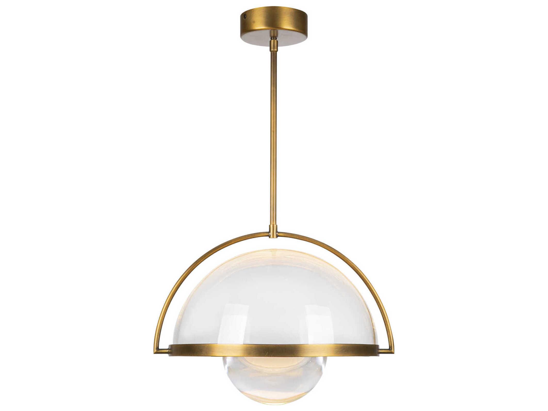 Kuzco Lighting Bowery Vintage Brass Dome Pendant