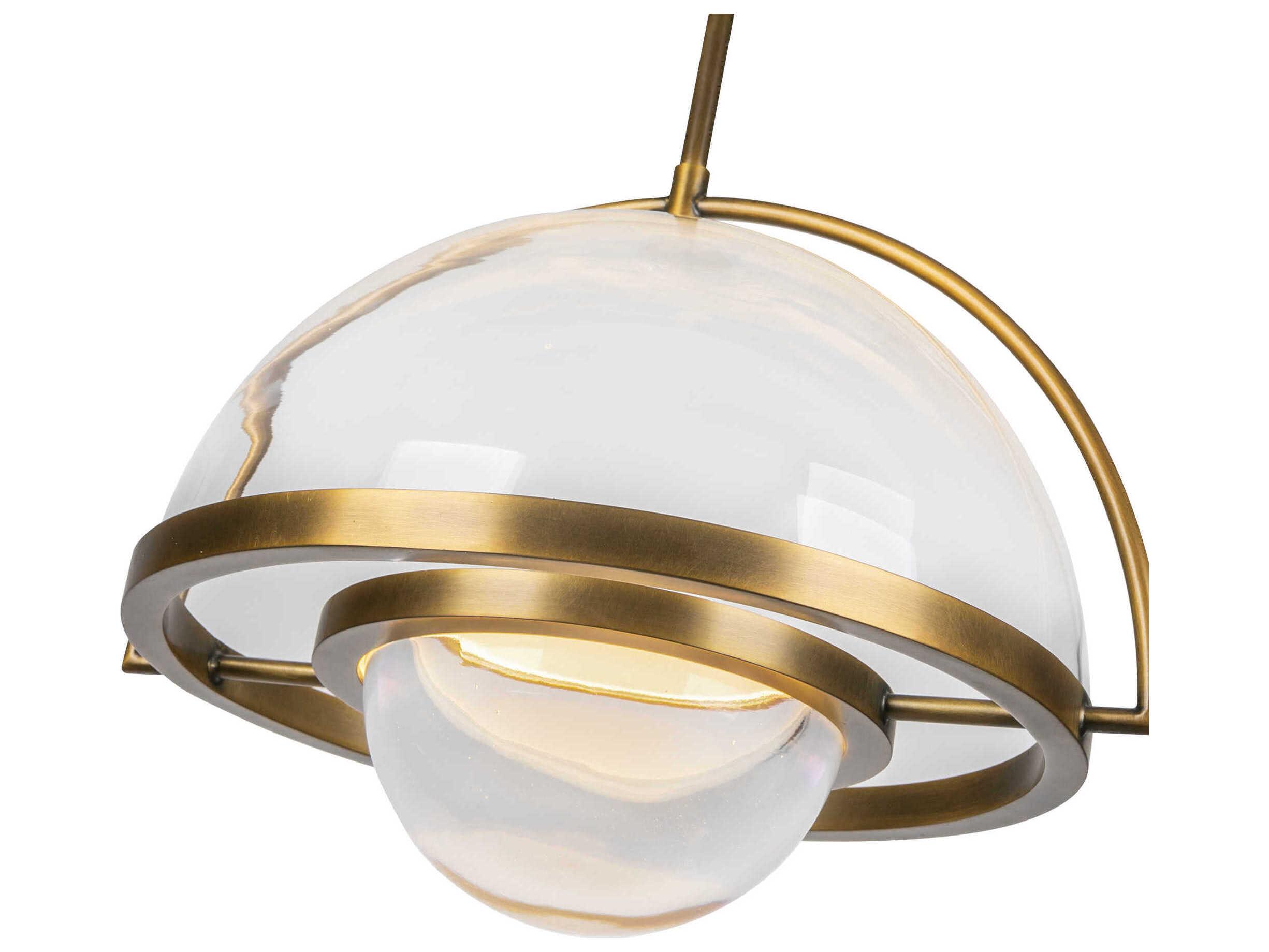 Kuzco Lighting Bowery Vintage Brass Dome Pendant