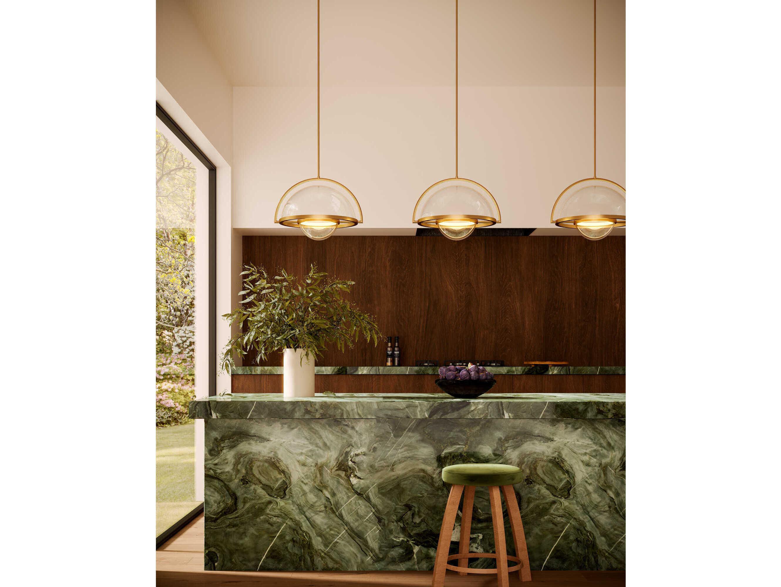 Kuzco Lighting Bowery Vintage Brass Dome Pendant