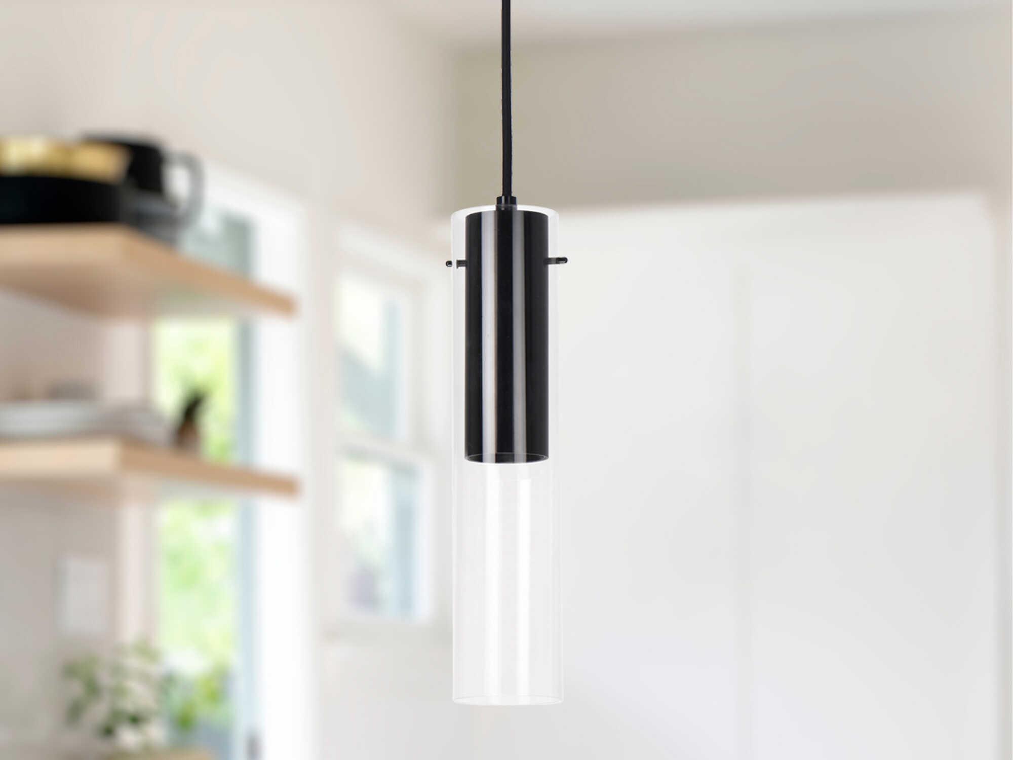 Kuzco Lighting Lena Black Cylinder Mini Pendant