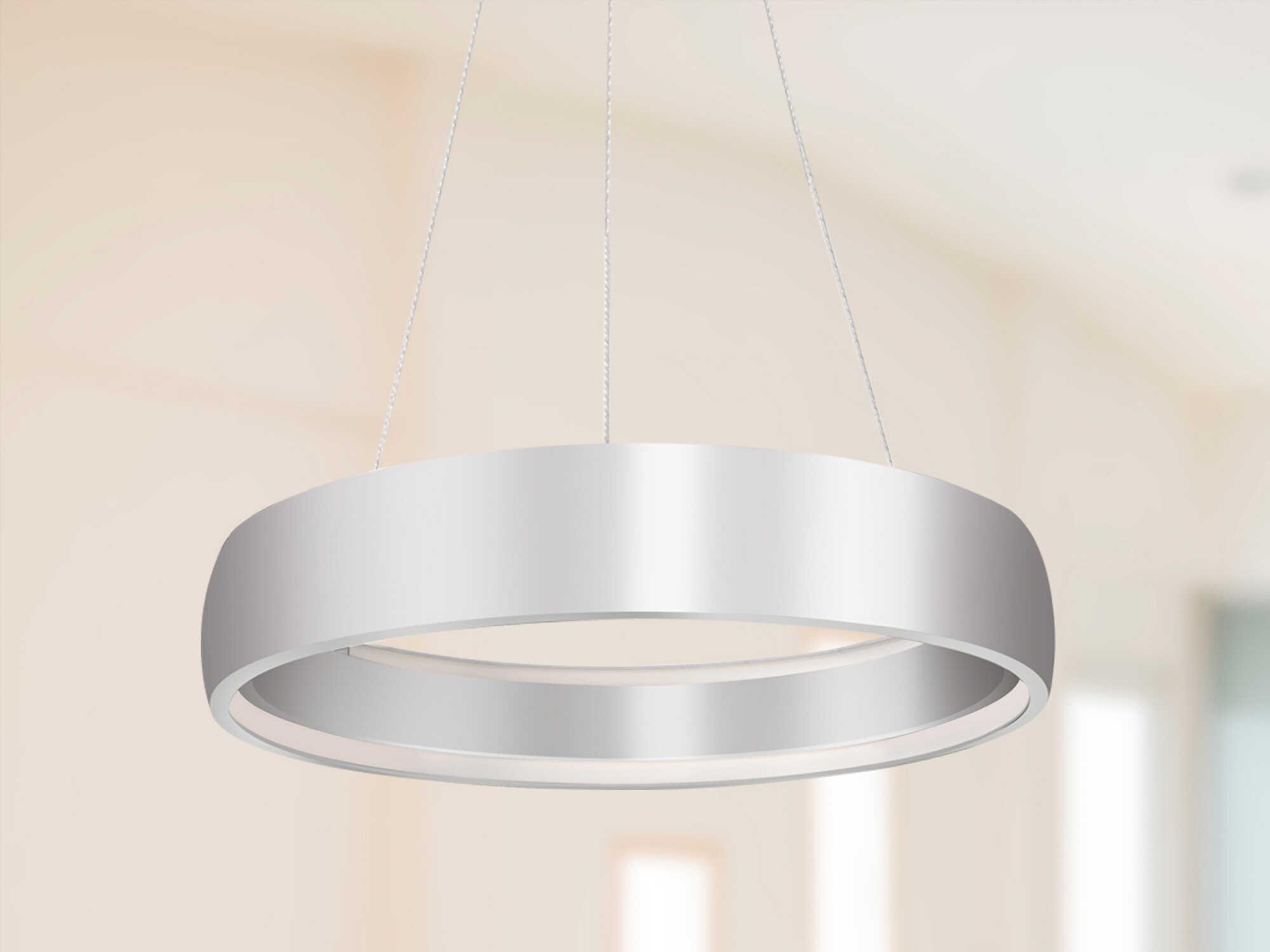 Kuzco Lighting Halo Brushed Silver Round Pendant