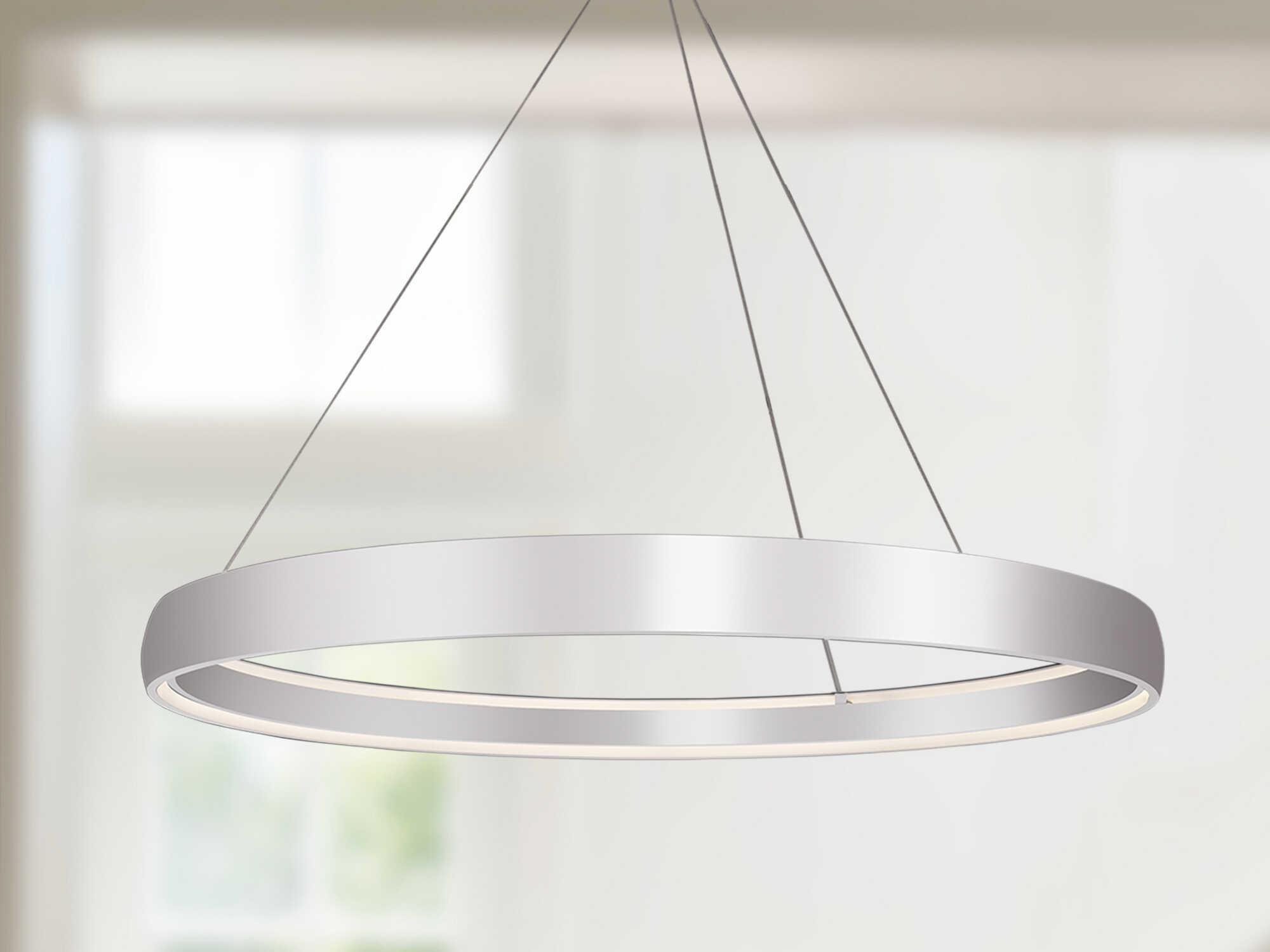 Kuzco Lighting Halo Brushed Silver Round Pendant