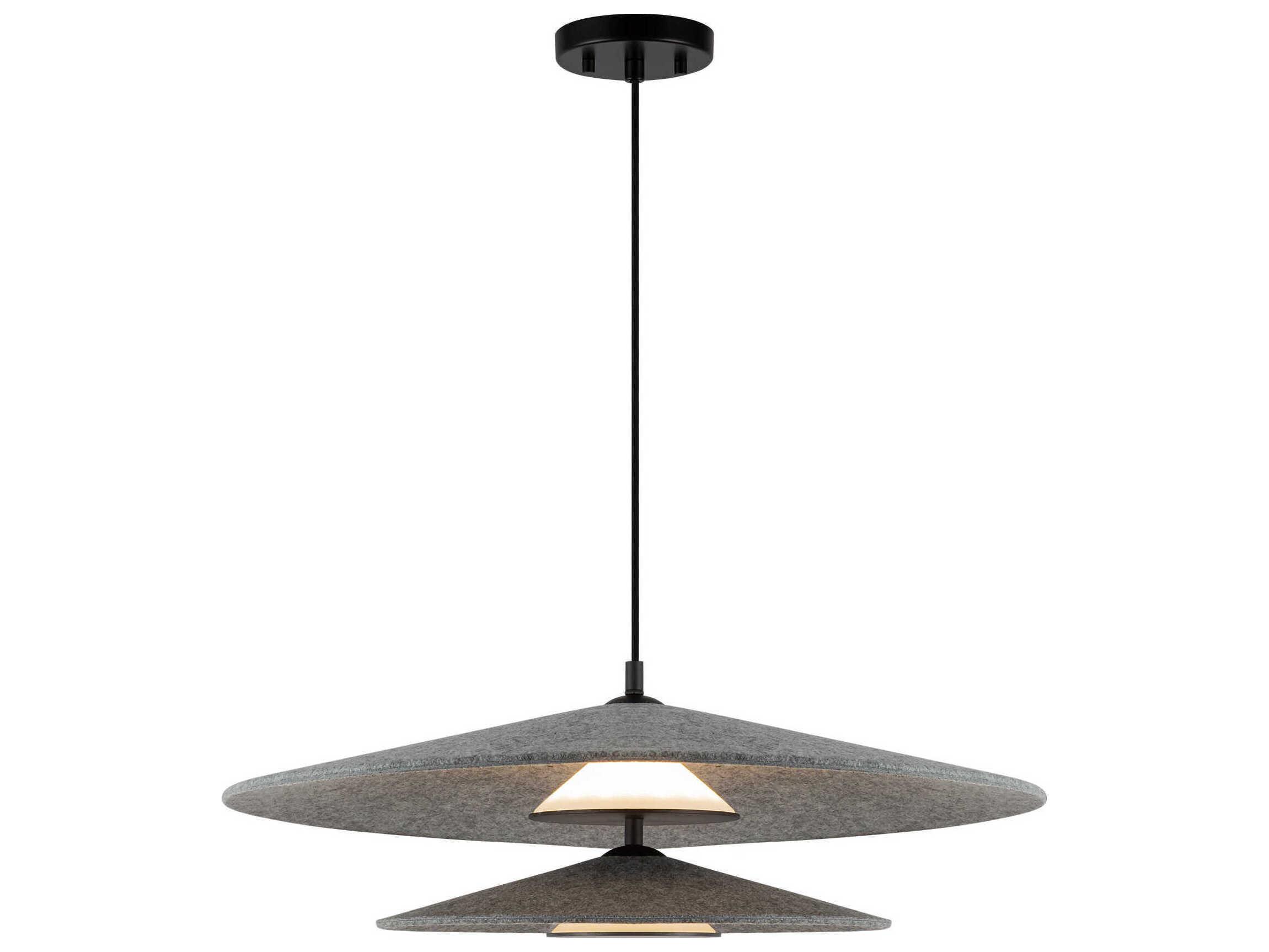 Kuzco Lighting Cruz Gray Felt Geometric Pendant